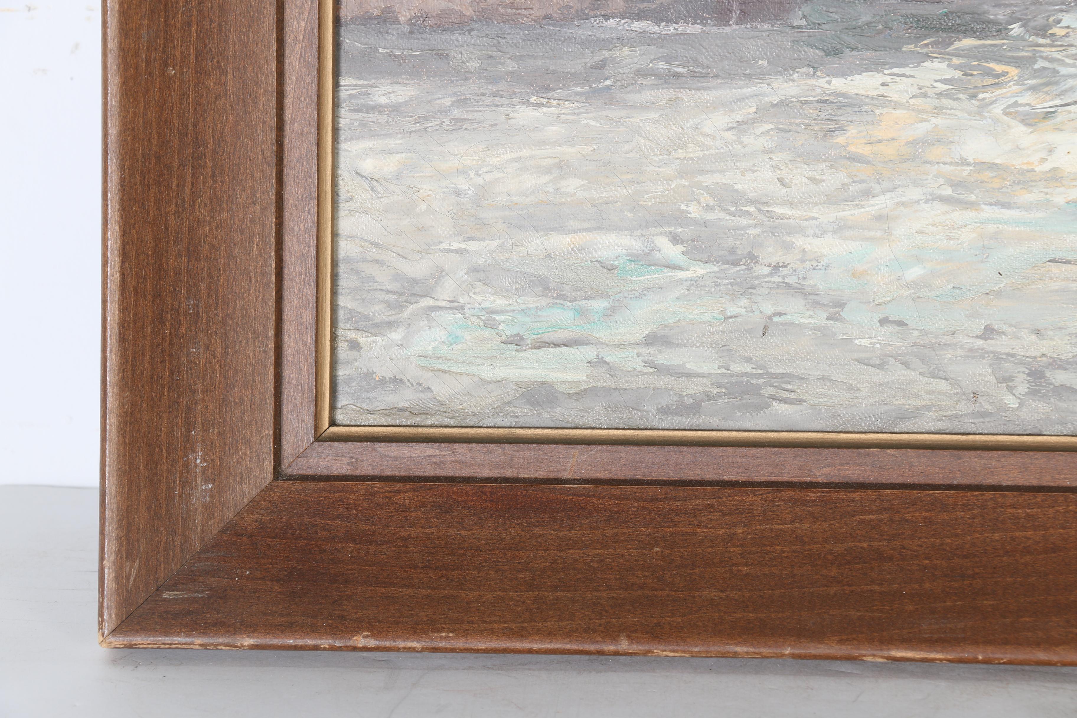 Ardri Verveen Oil Painting "Harbor Scene With Ships"