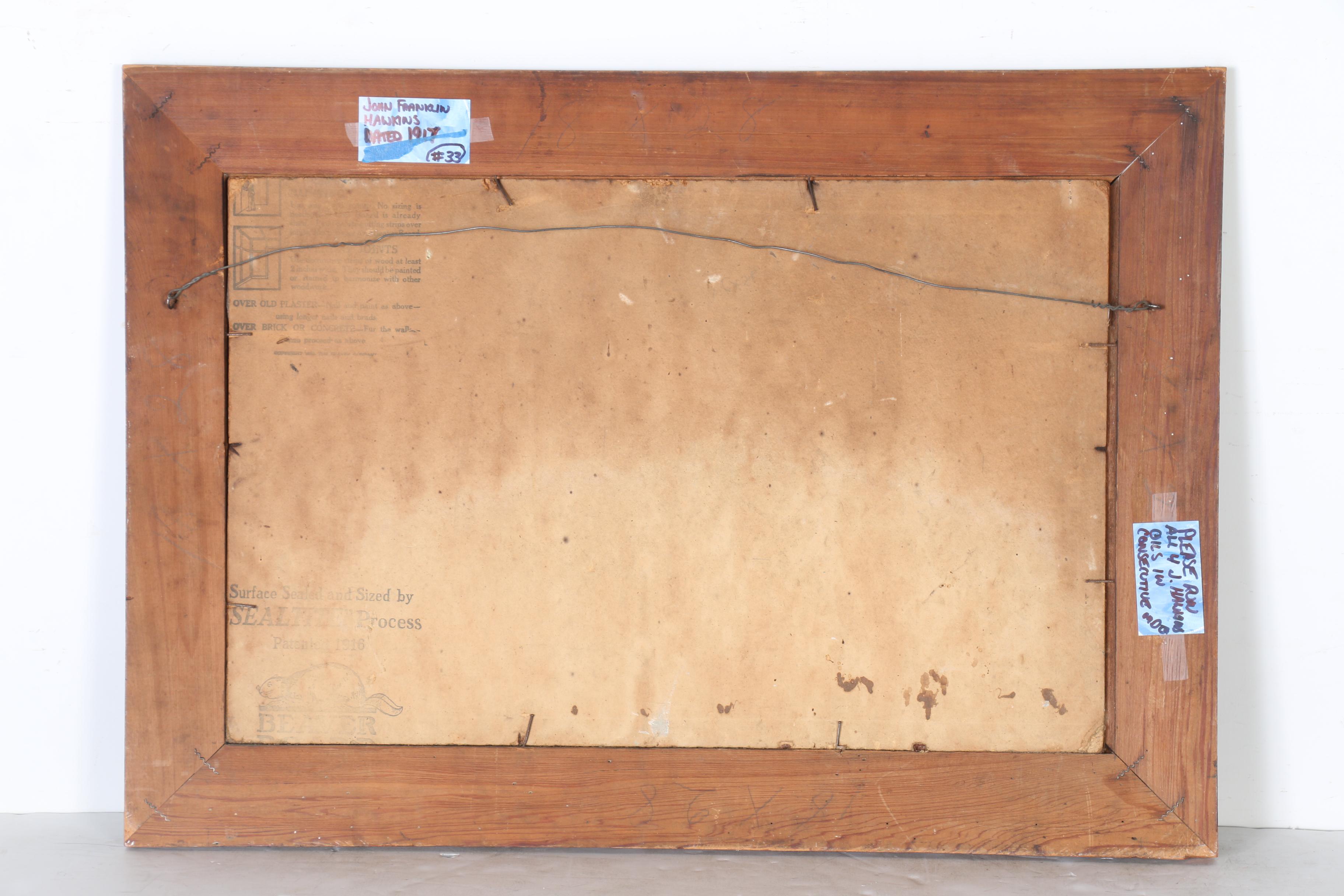 John Franklin Hawkins 1917 Oil Painting "Seascape"