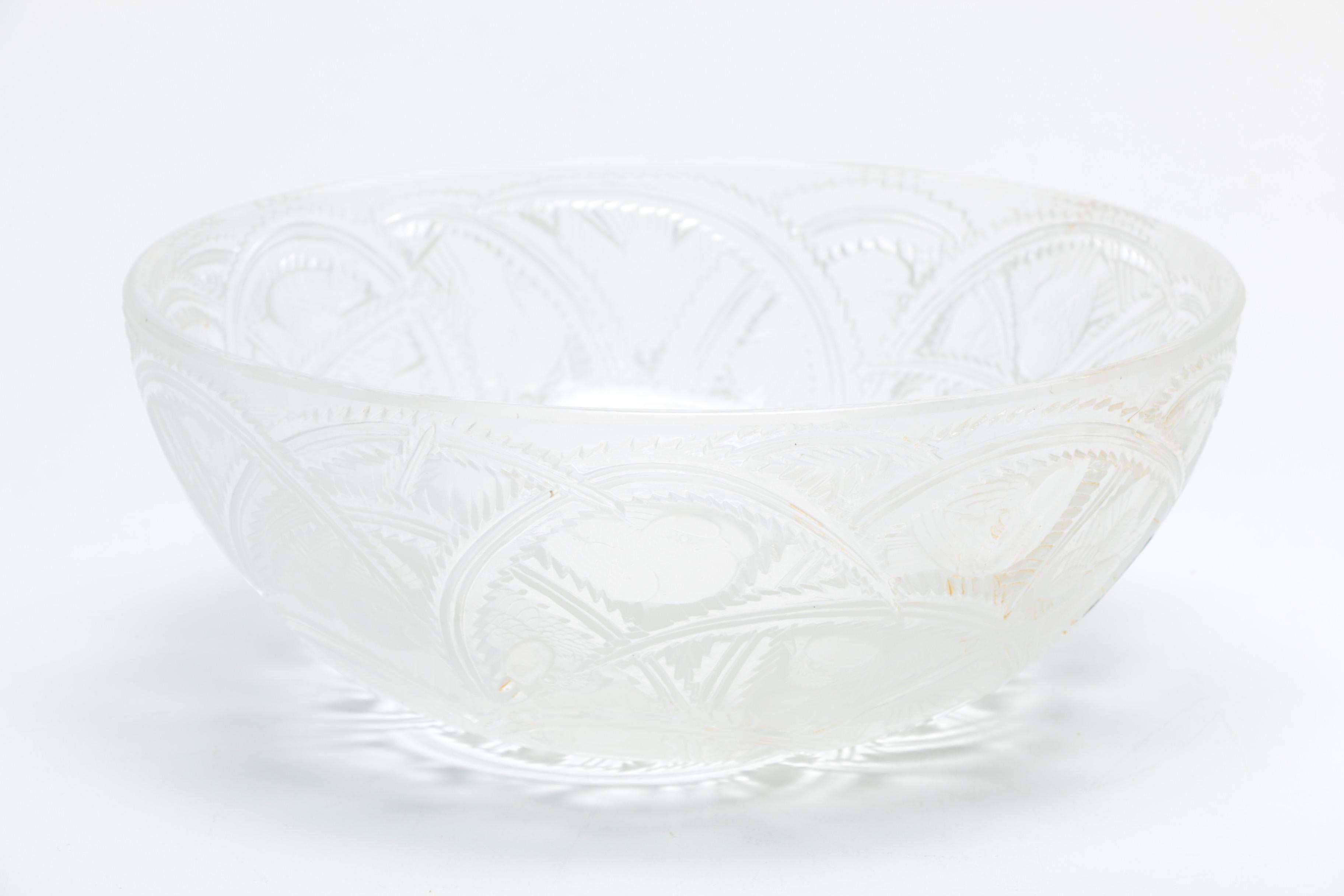 Lalique "Pinson" Crystal Bowl