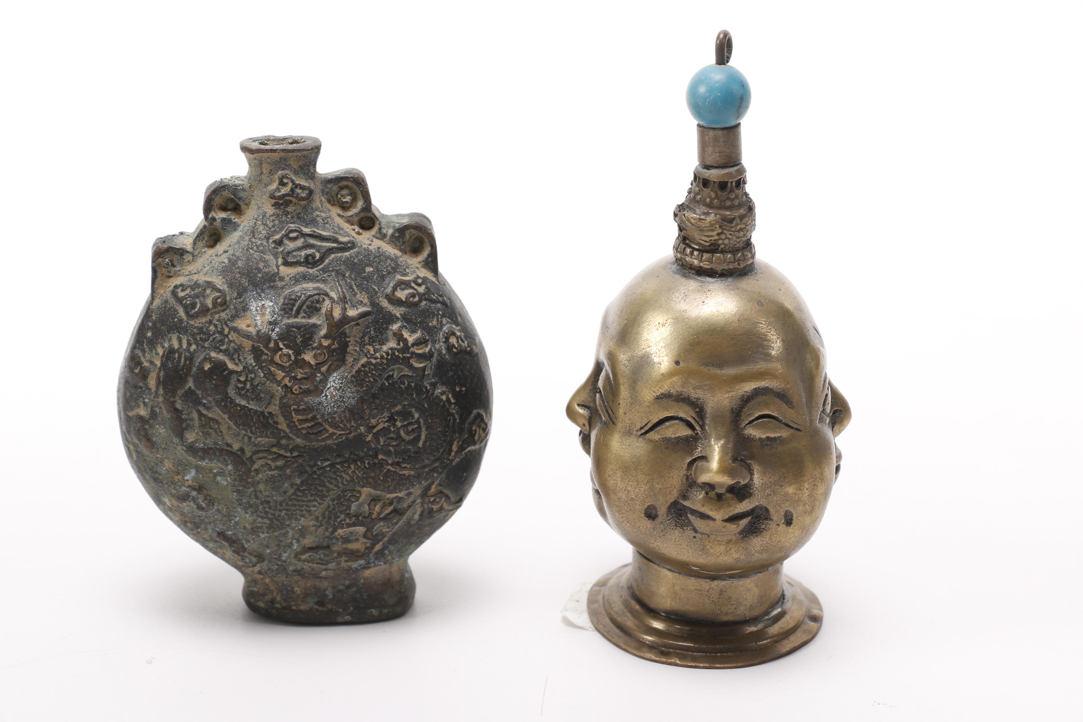 Collection of Chinese Snuff Bottles Including Soapstone and Coral