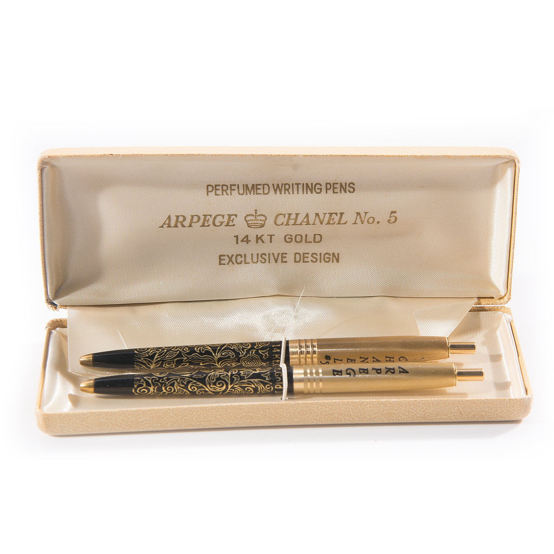 Vintage 14K Yellow Gold Arpege Chanel No. 5 Perfume Pen Set