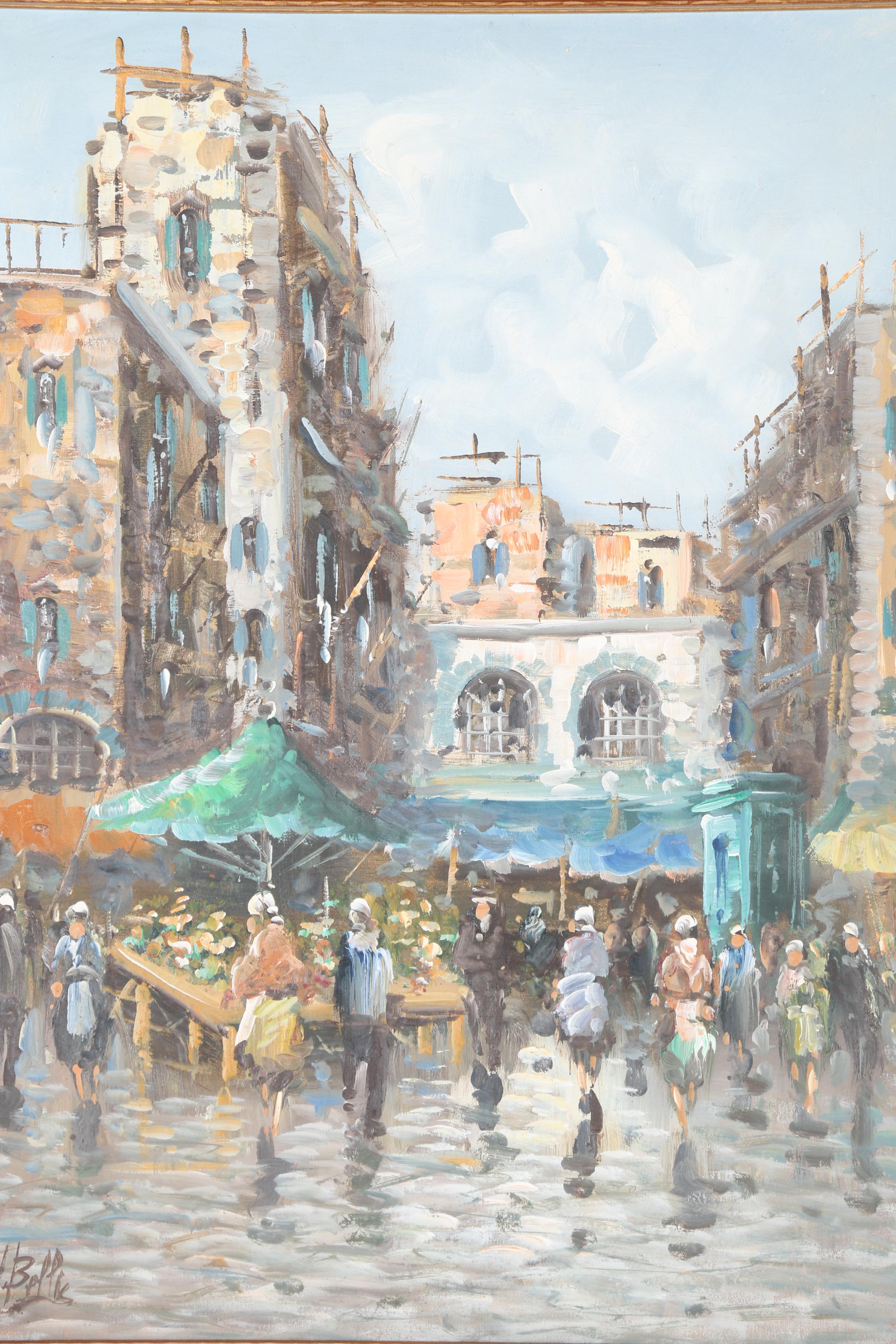 Vincenzo II Belli Oil on Canvas Painting of Market Scene