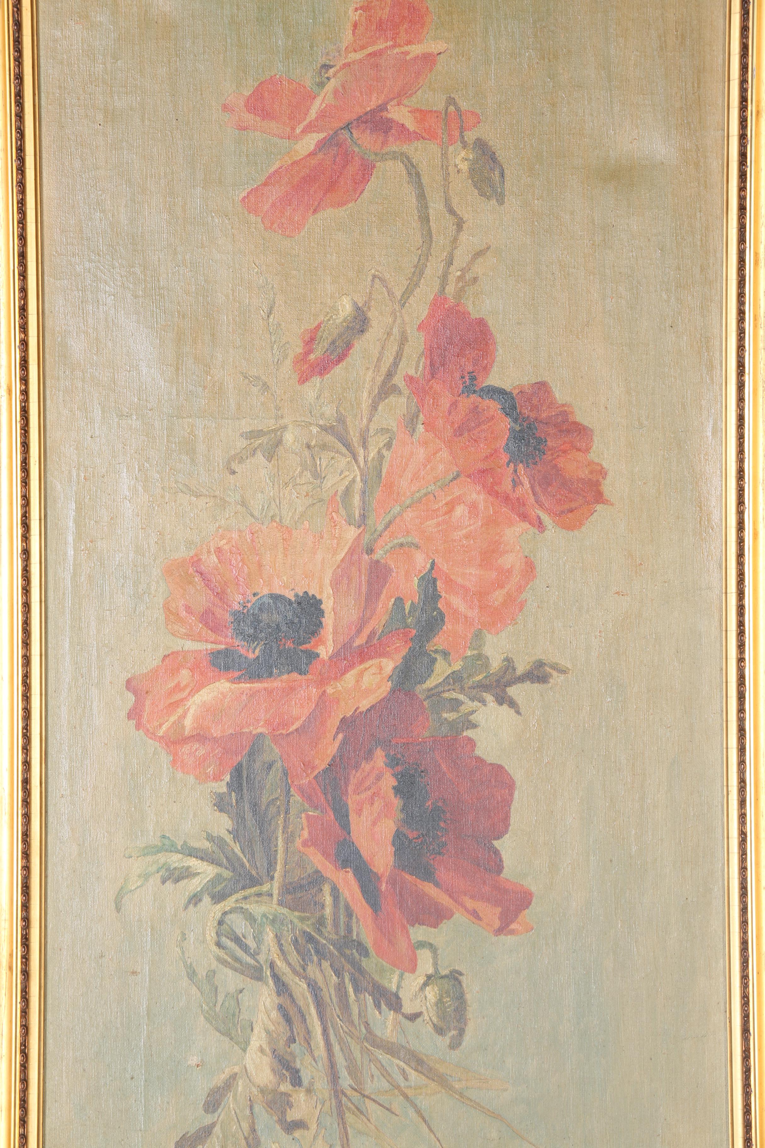 Framed Oil Painting on Canvas of Poppies