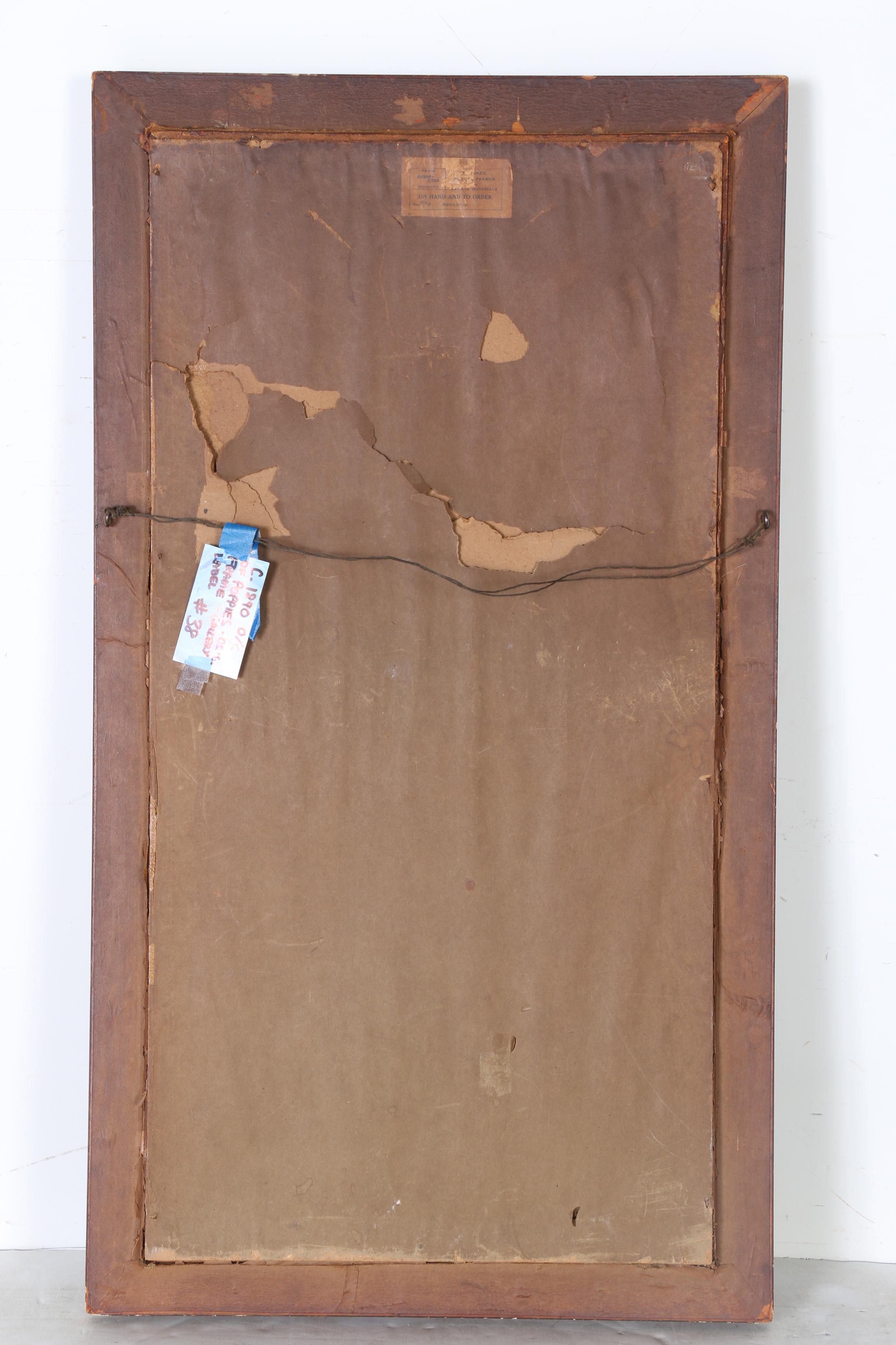 Framed Oil Painting on Canvas of Poppies