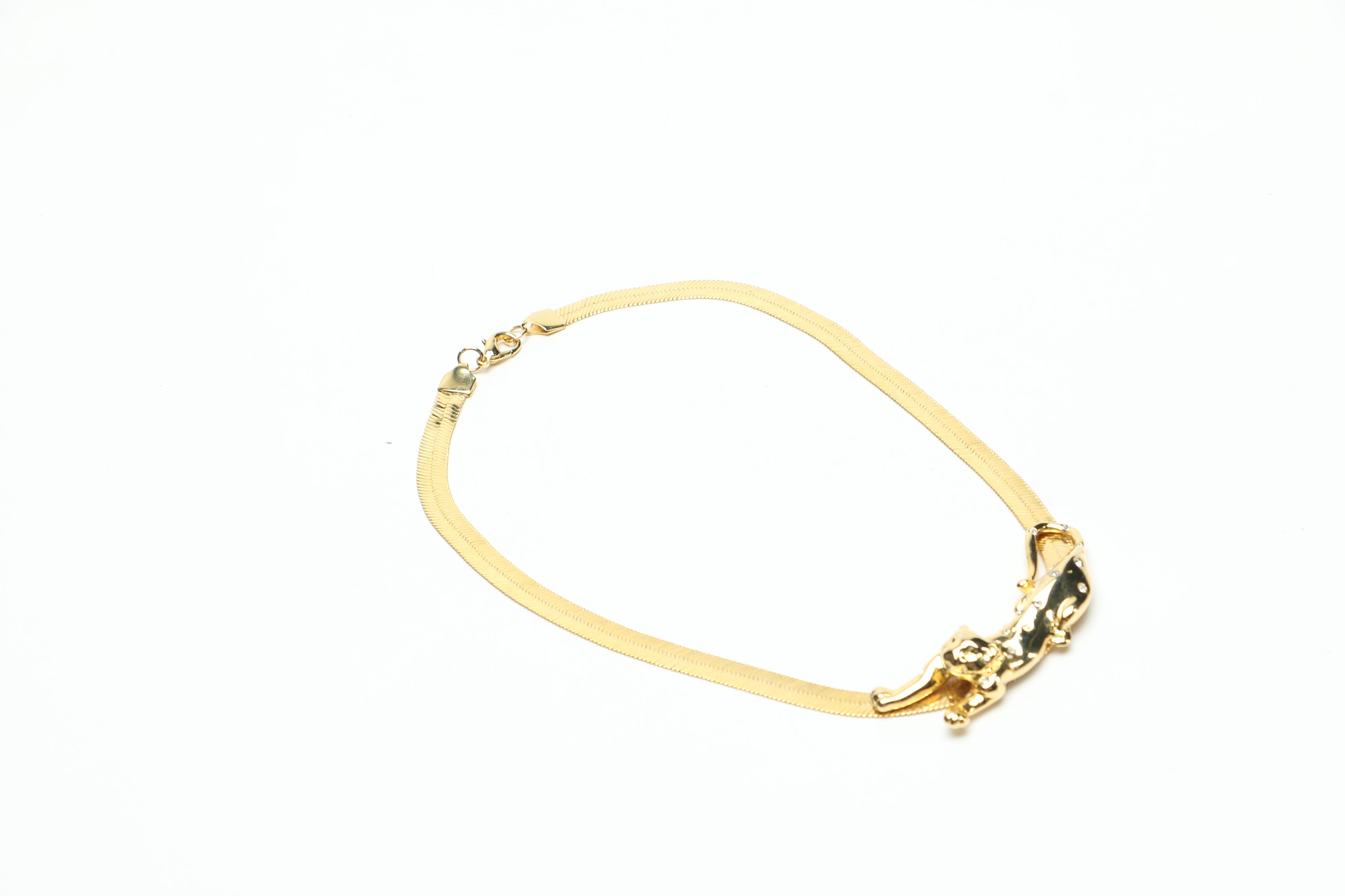 Gold Tone Costume Jewelry Including Enamel Egg Locket