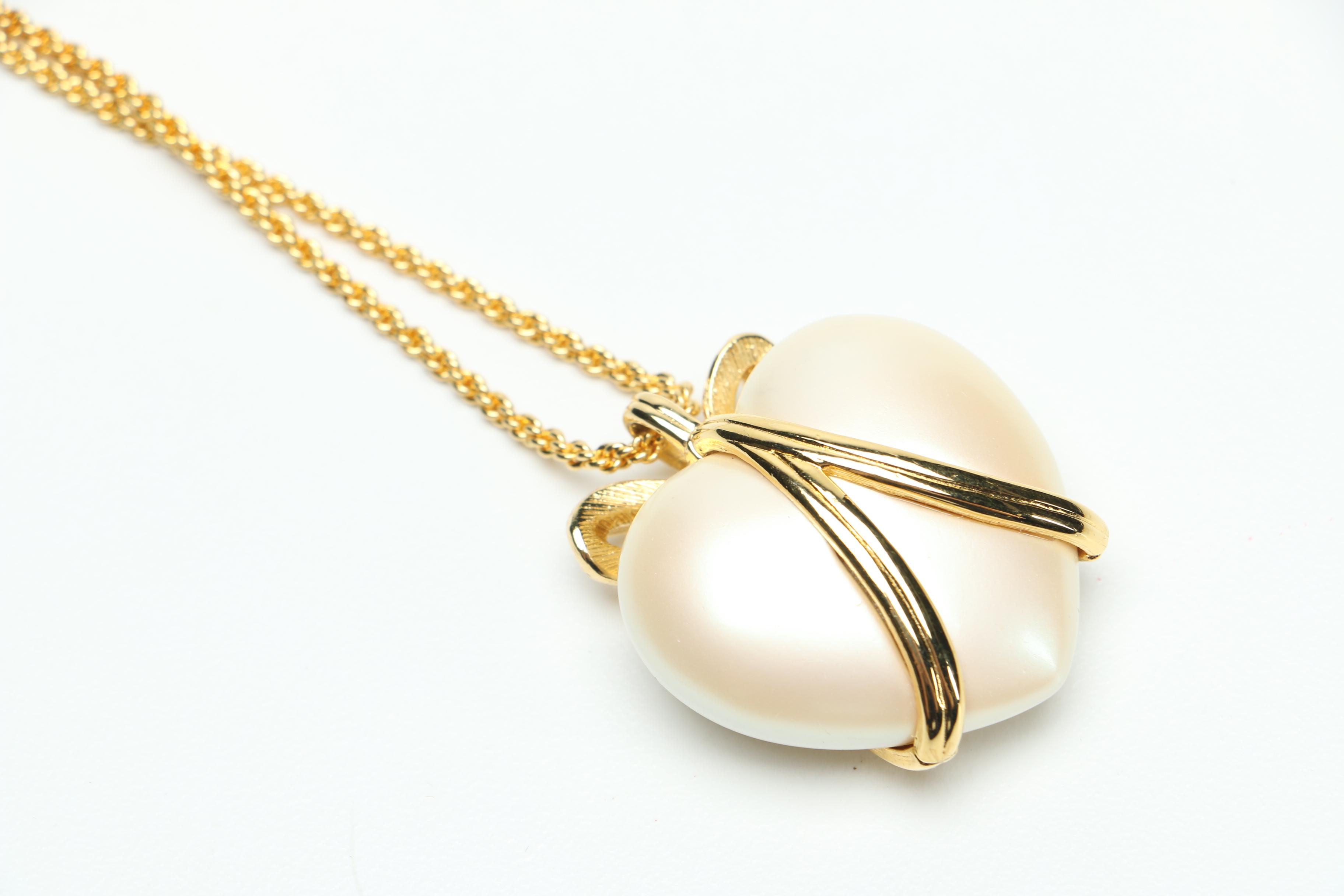 Gold Tone Costume Jewelry Including Enamel Egg Locket