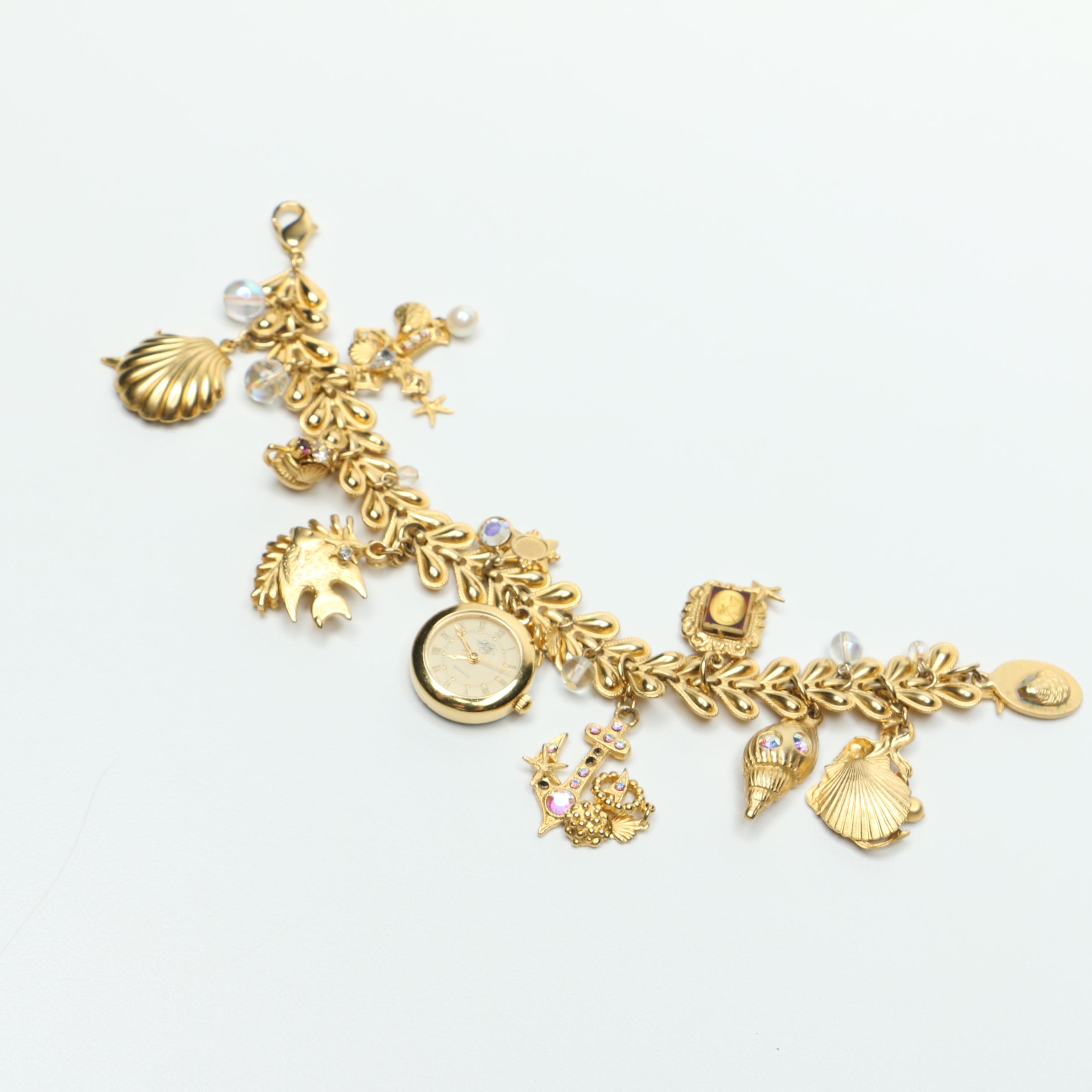 Gold Tone Costume Jewelry Including Enamel Egg Locket