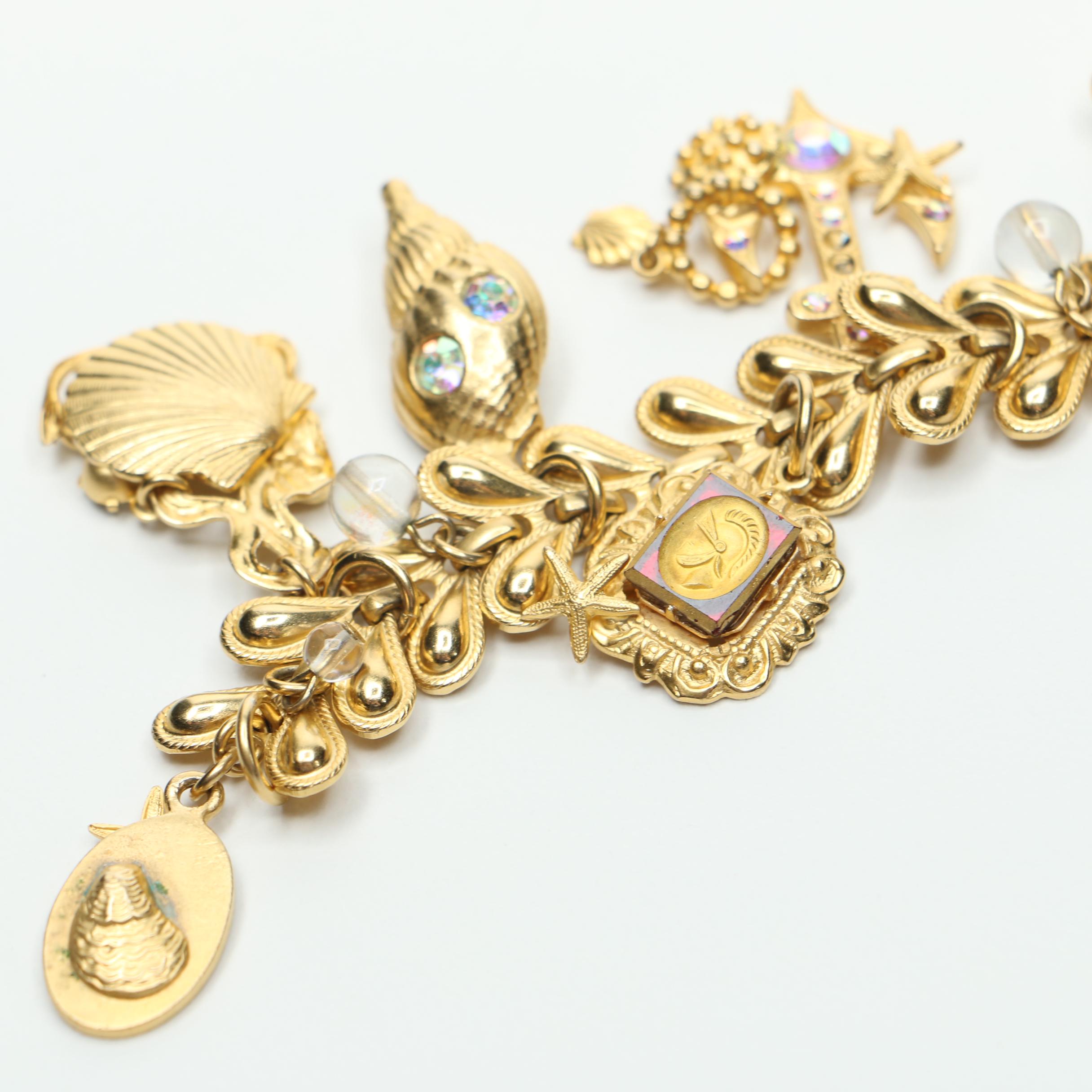 Gold Tone Costume Jewelry Including Enamel Egg Locket