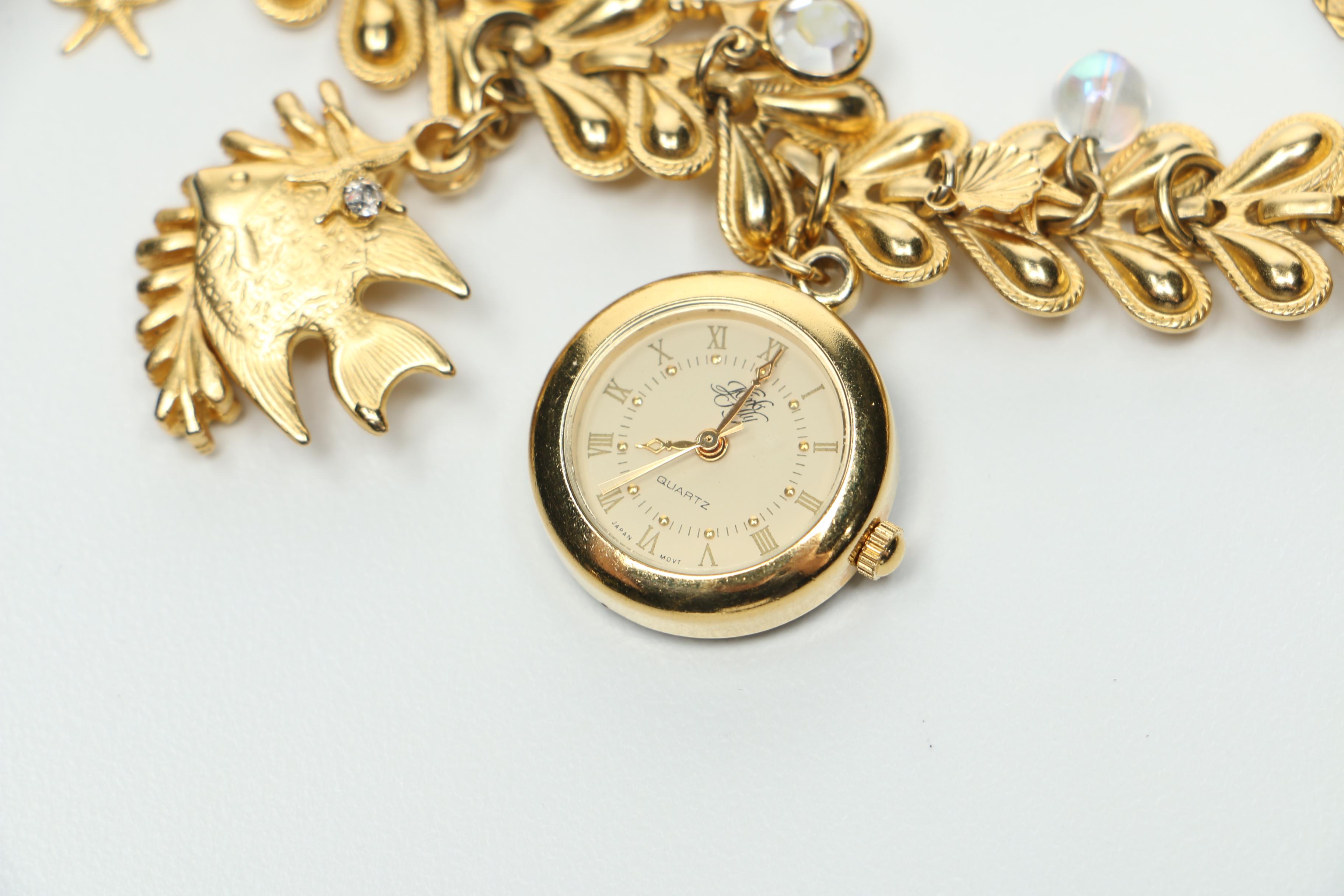 Gold Tone Costume Jewelry Including Enamel Egg Locket