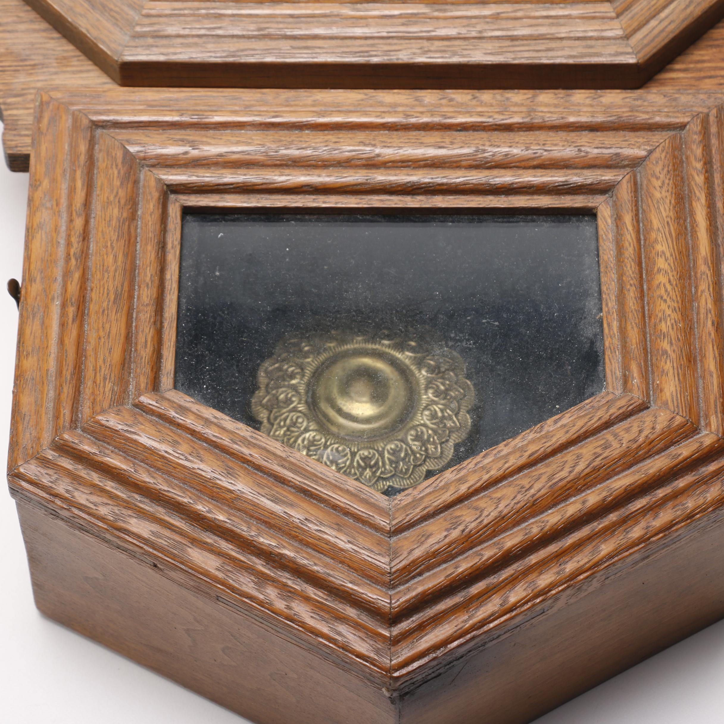 Vintage Sessions Clock Company Oak School House Clock