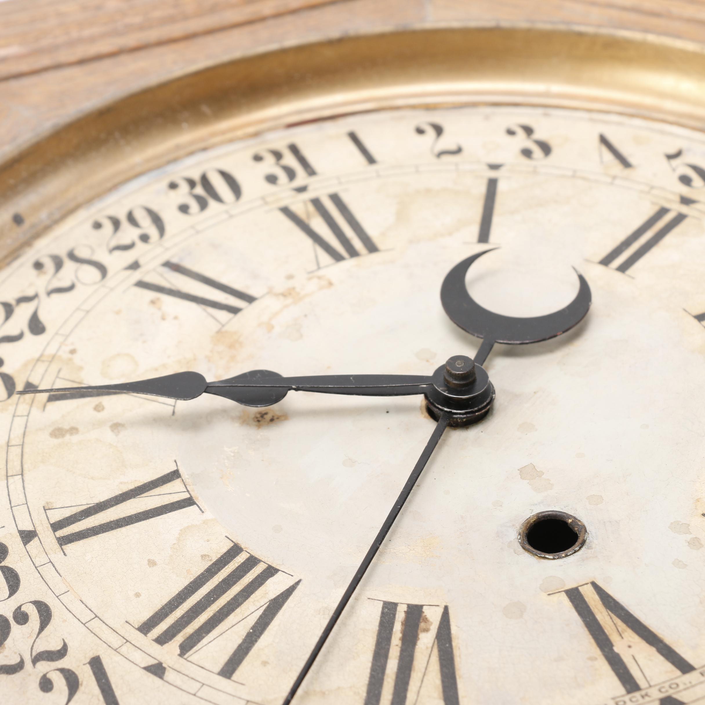 Vintage Sessions Clock Company Oak School House Clock