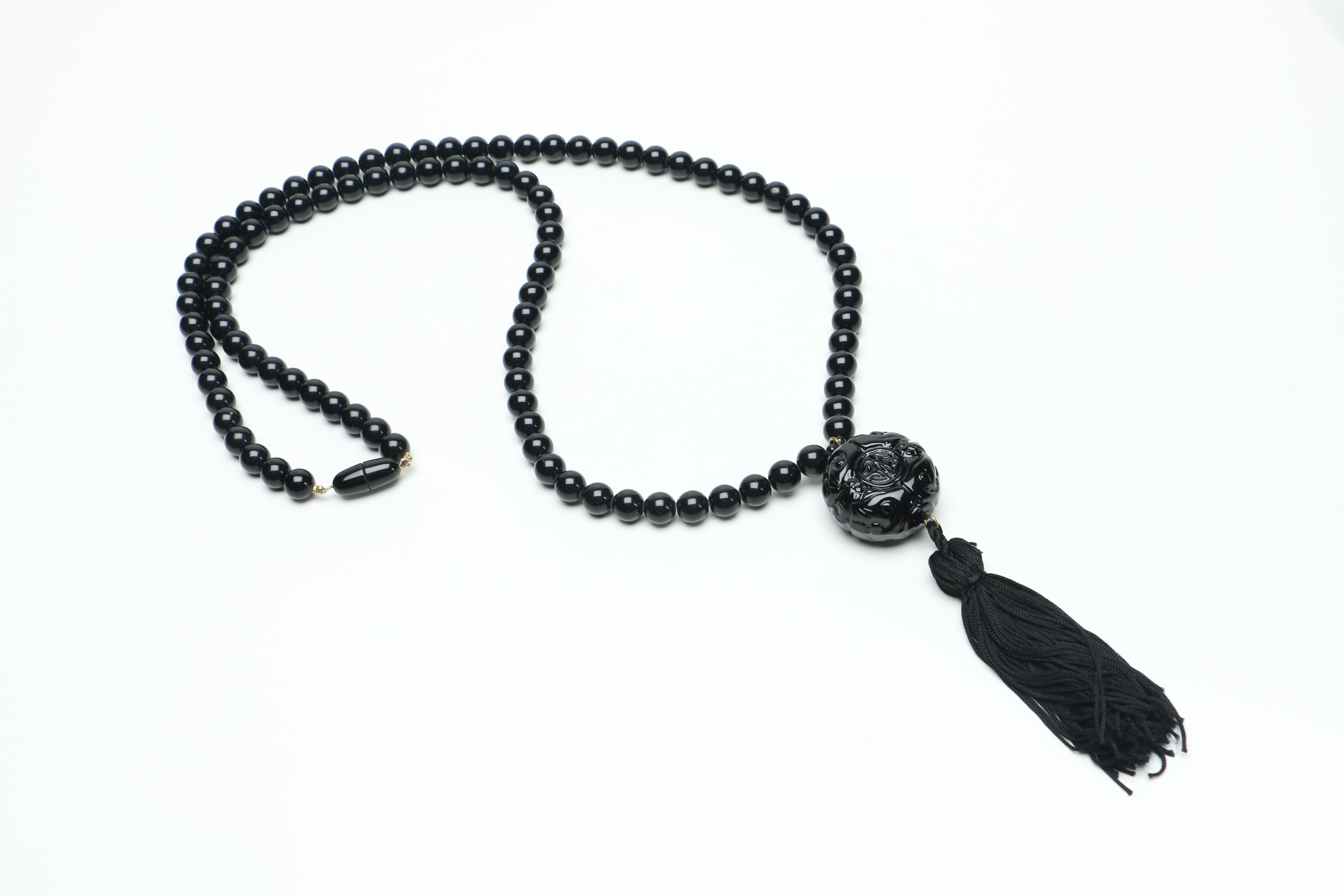 Black and Silver-Tone Beaded Necklaces