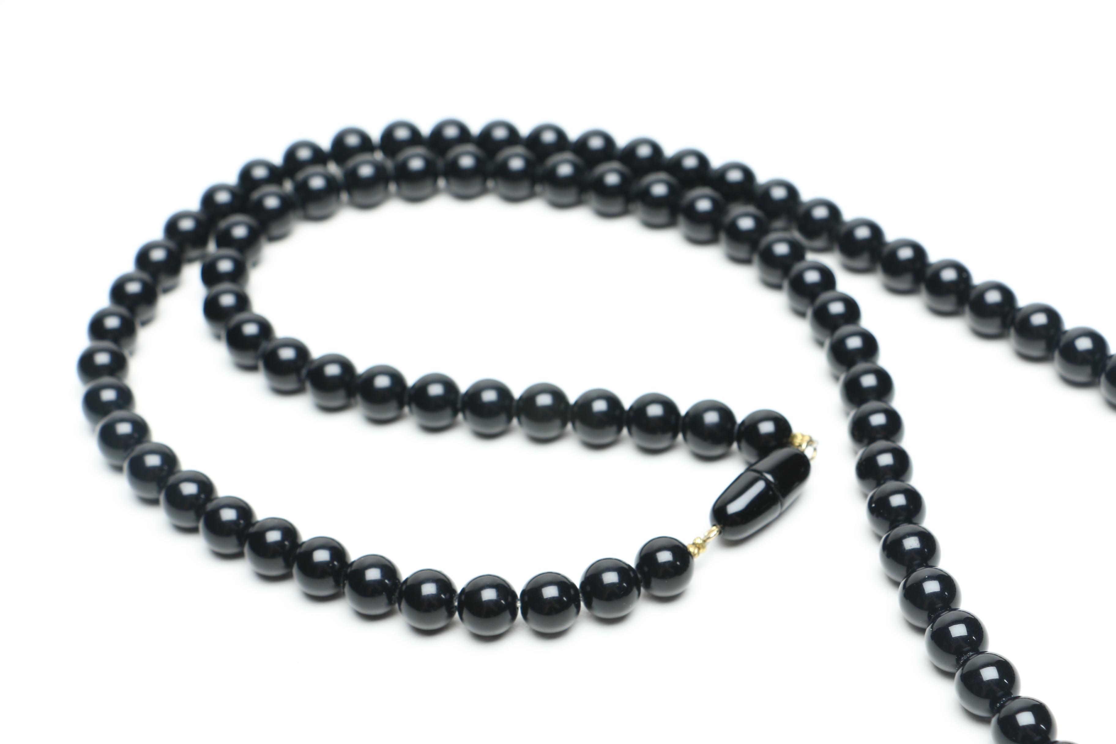 Black and Silver-Tone Beaded Necklaces