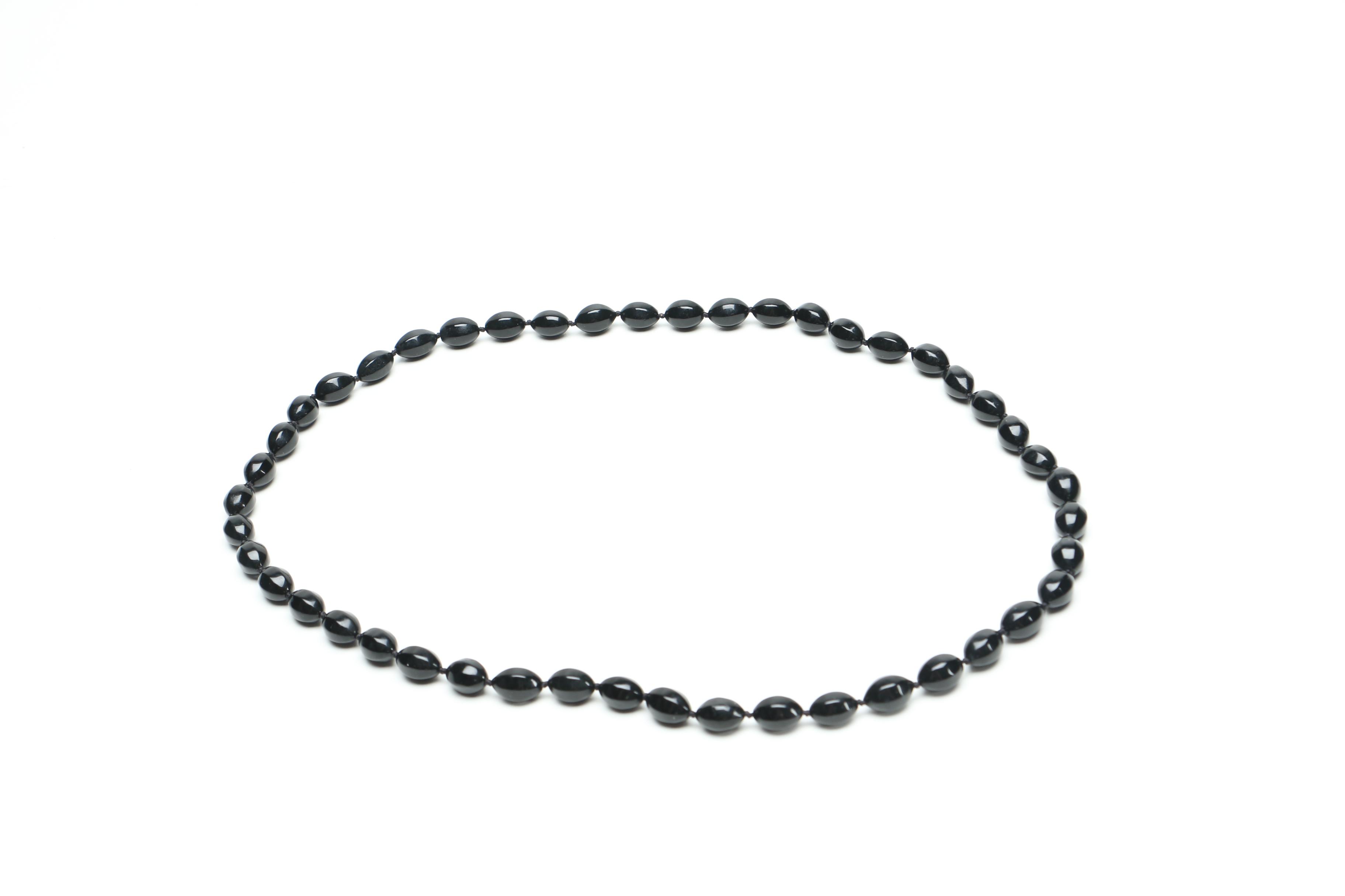 Black and Silver-Tone Beaded Necklaces