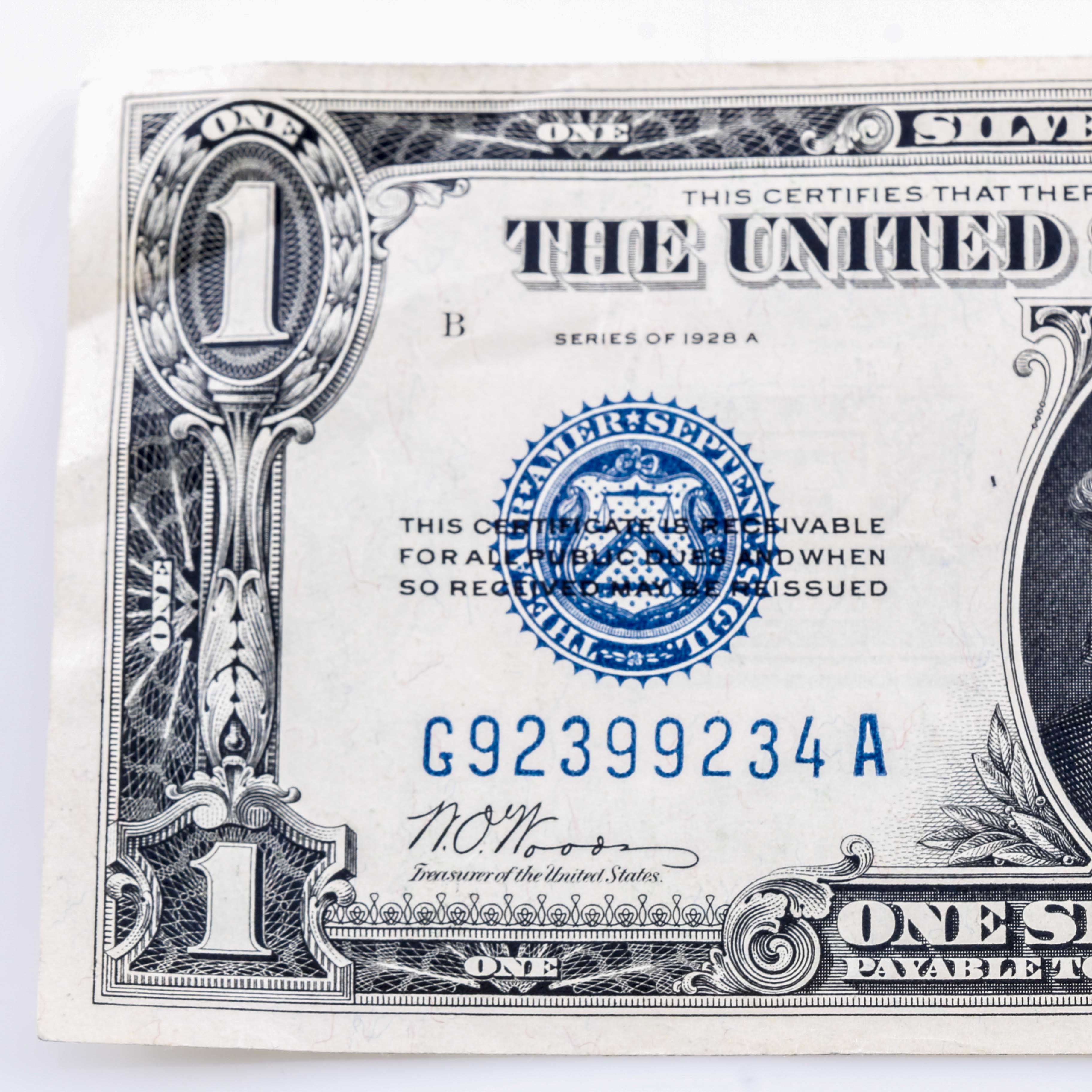 Series 1928 A One-Dollar Silver Certificate