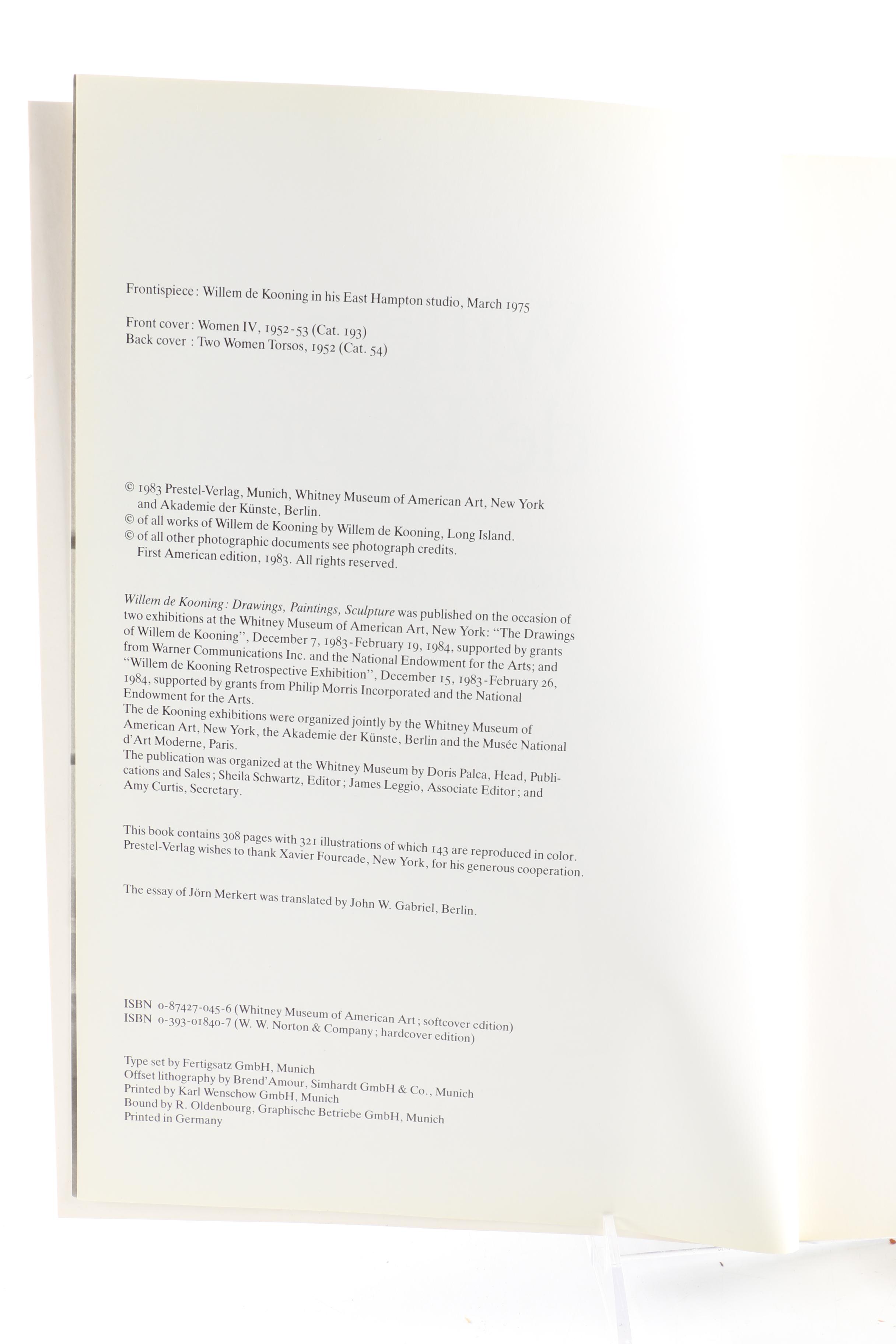 "Willem de Kooning: Drawings Paintings Sculpture" by Willem De Kooning