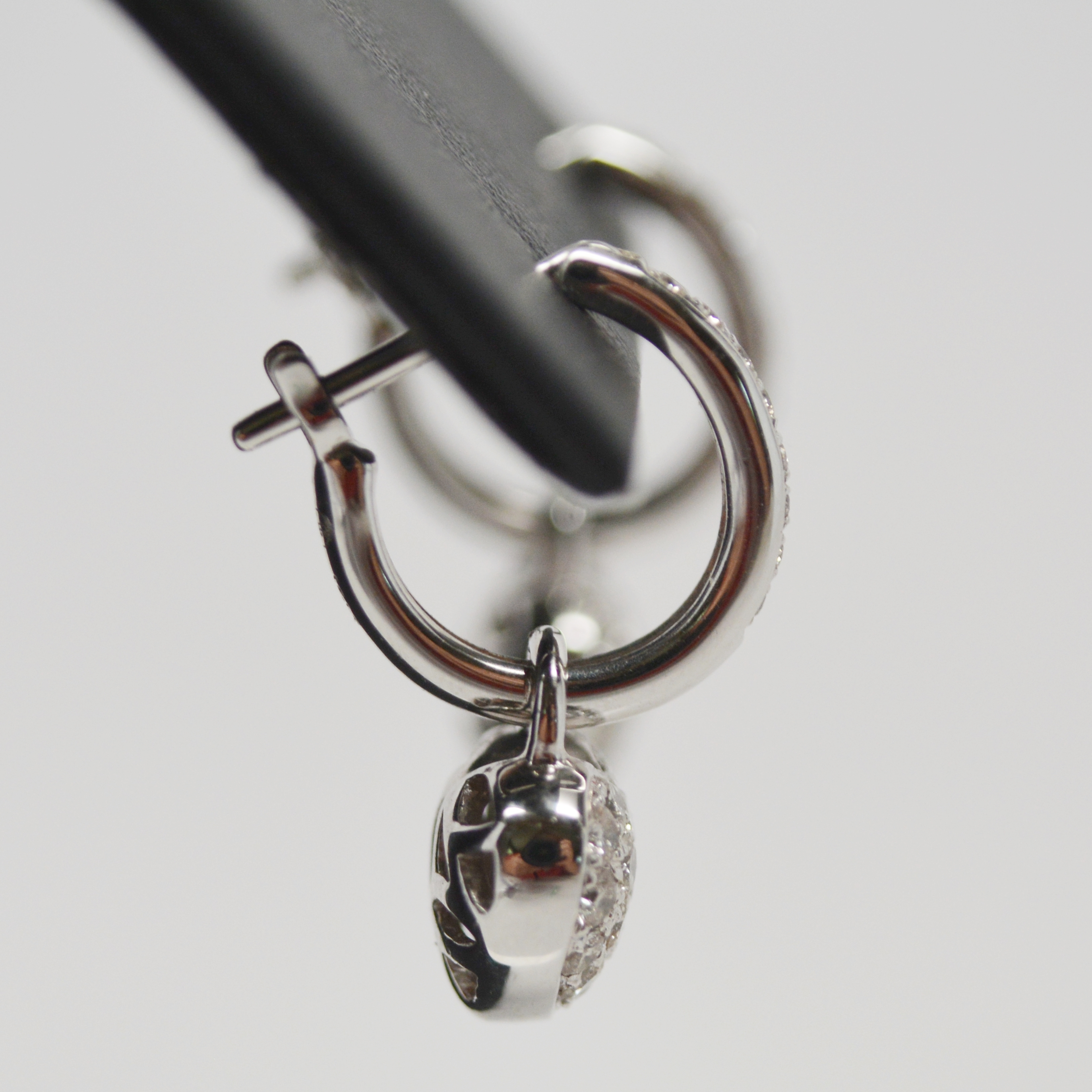 Chad Allison 18K White Gold Diamond Heart-Shaped Dangle Pierced Earrings