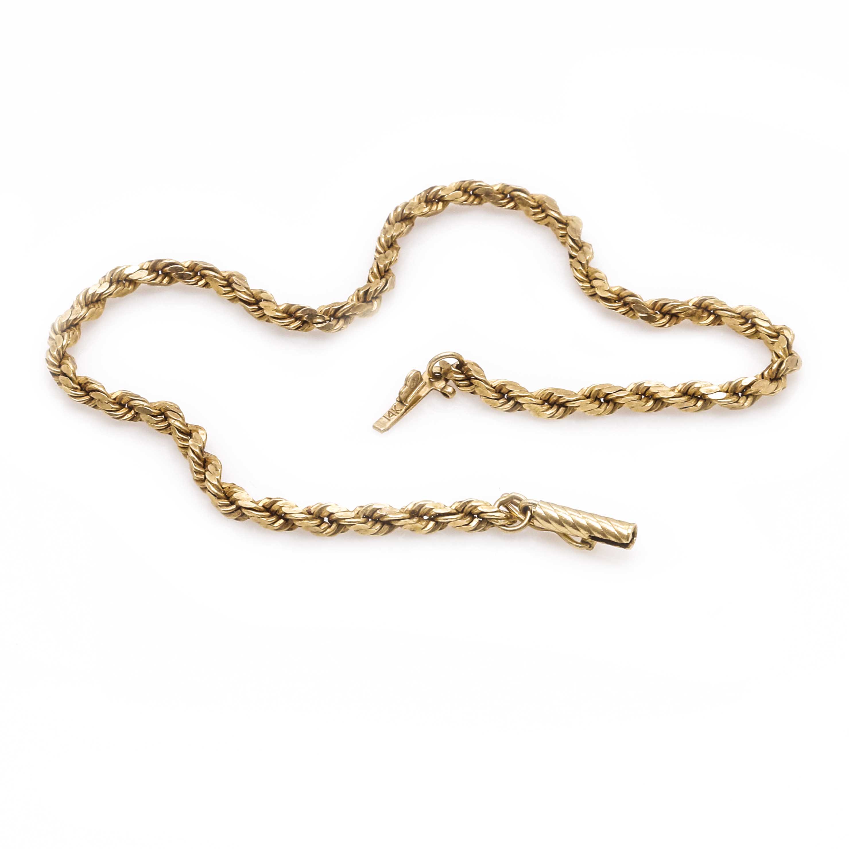 14K Yellow Gold Rope Bracelet