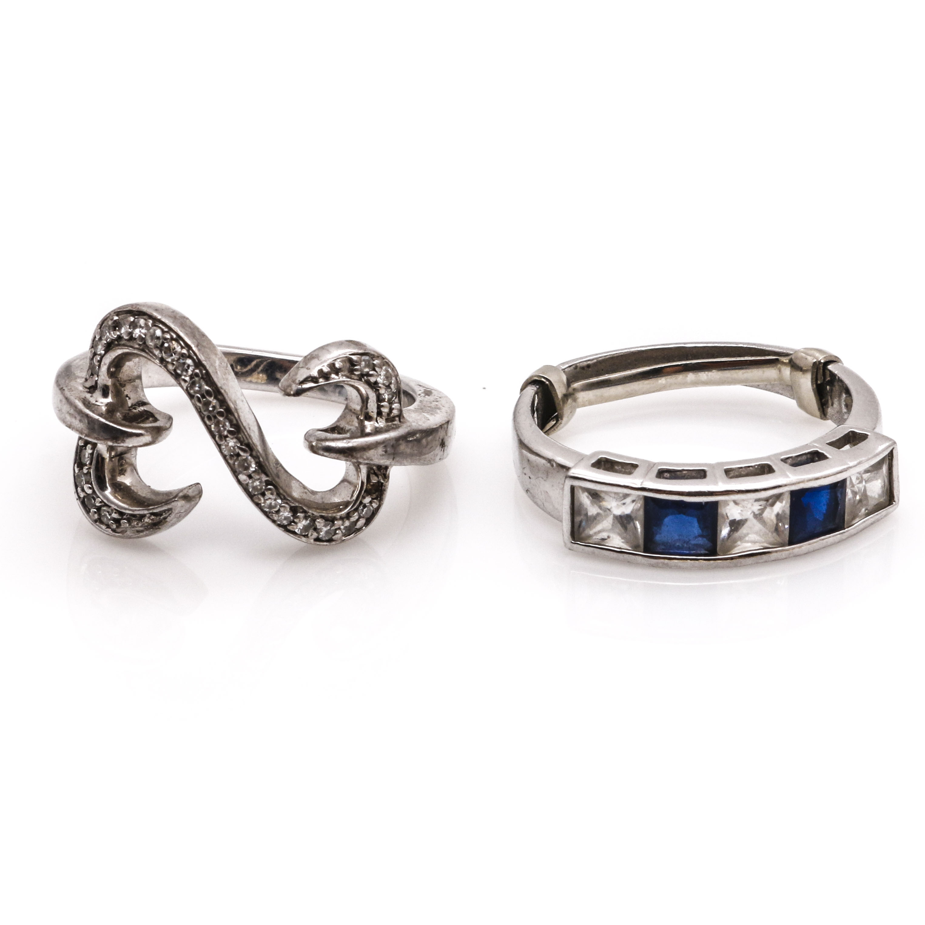 Sterling Silver Jewelry With Diamonds and Faux Pearls