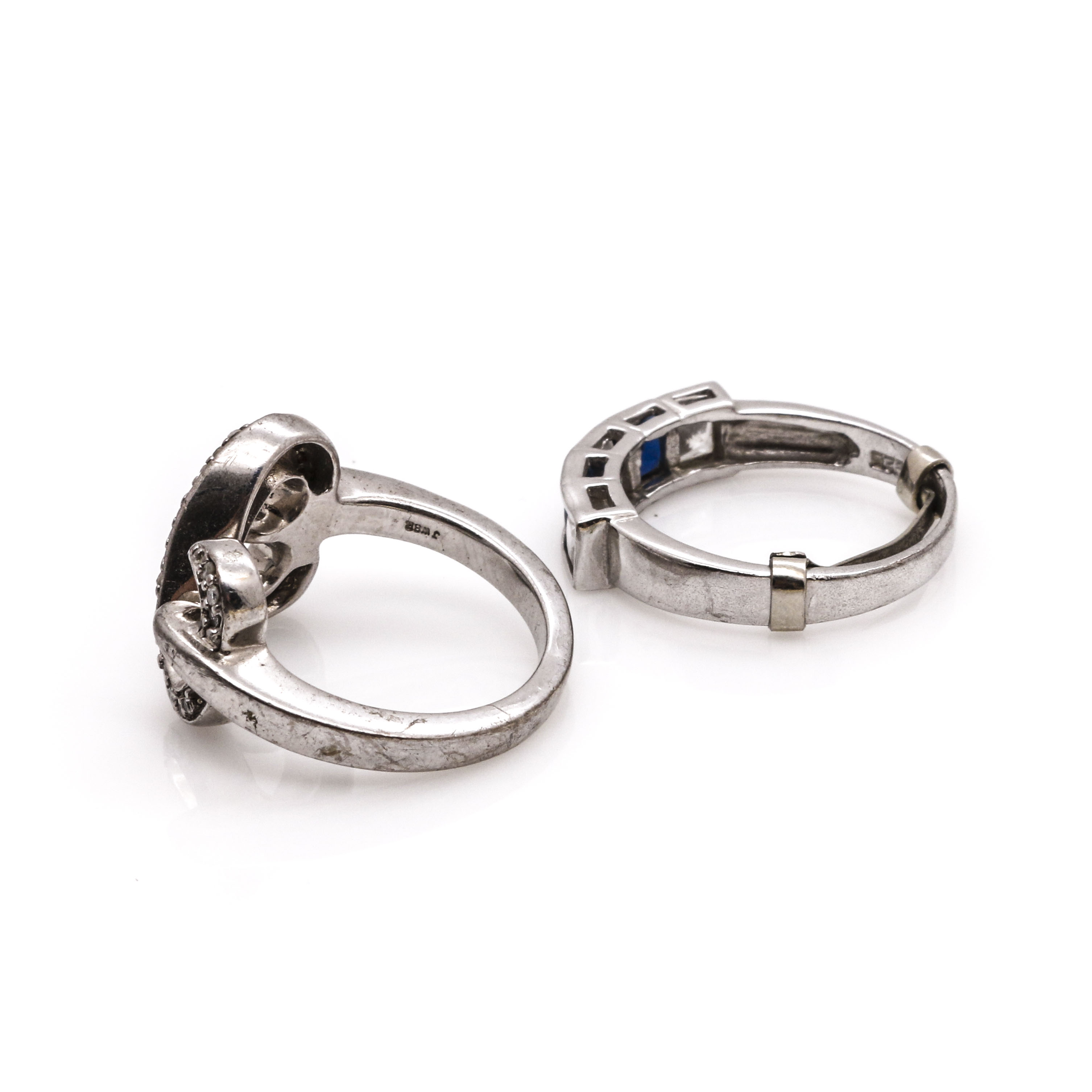 Sterling Silver Jewelry With Diamonds and Faux Pearls