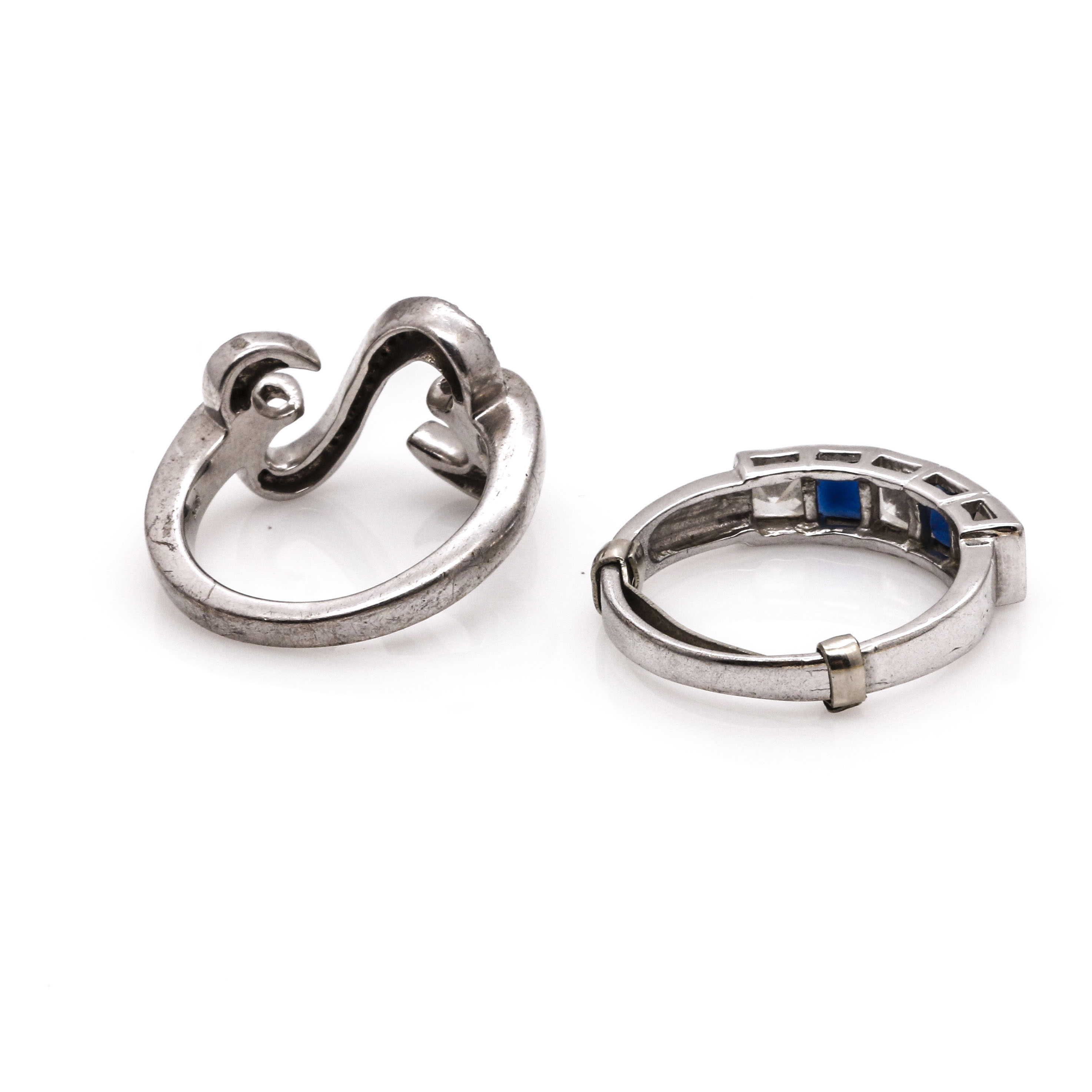 Sterling Silver Jewelry With Diamonds and Faux Pearls