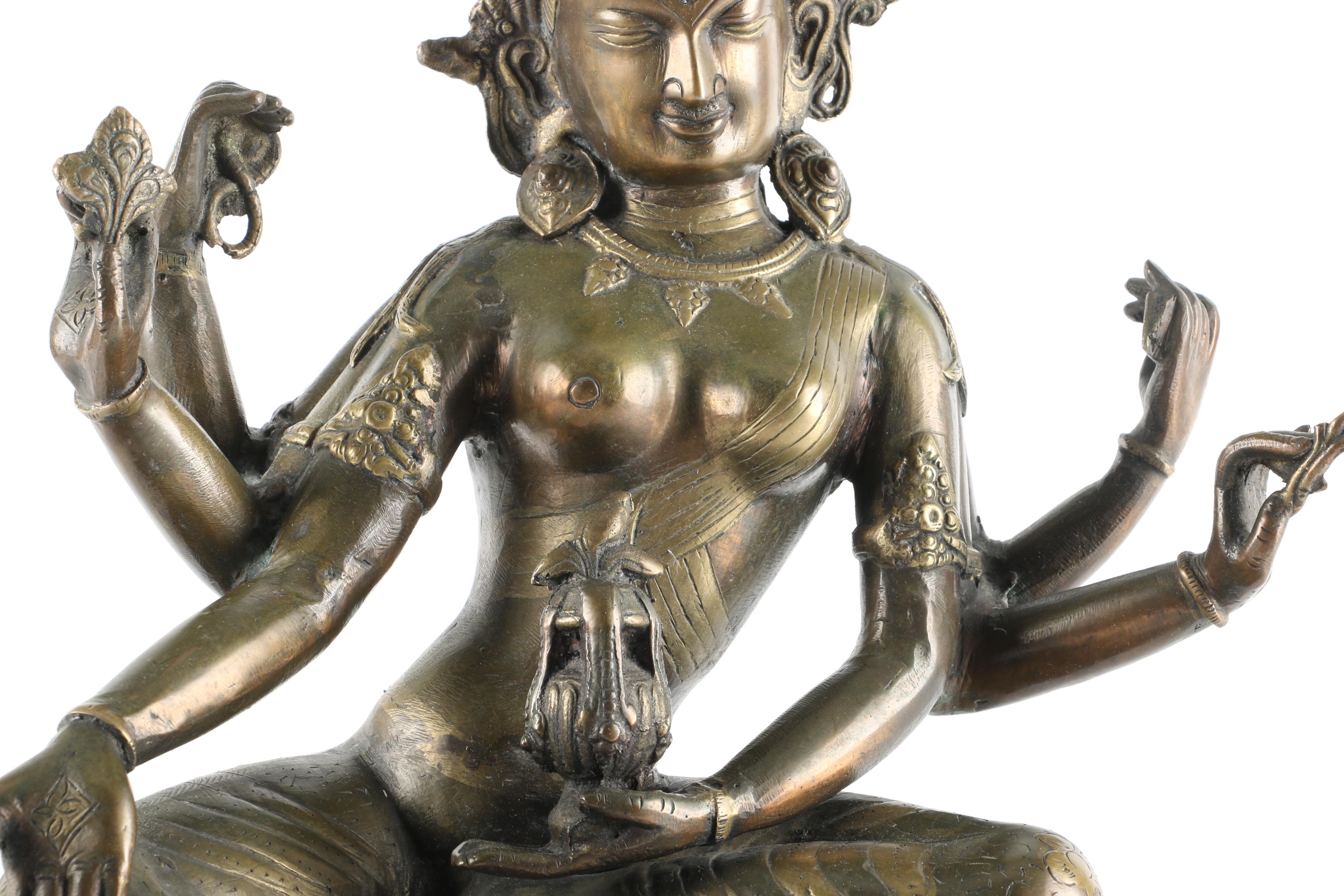 Nepali Style Bronze Sculpture of the Bodhisattva Vasudhara