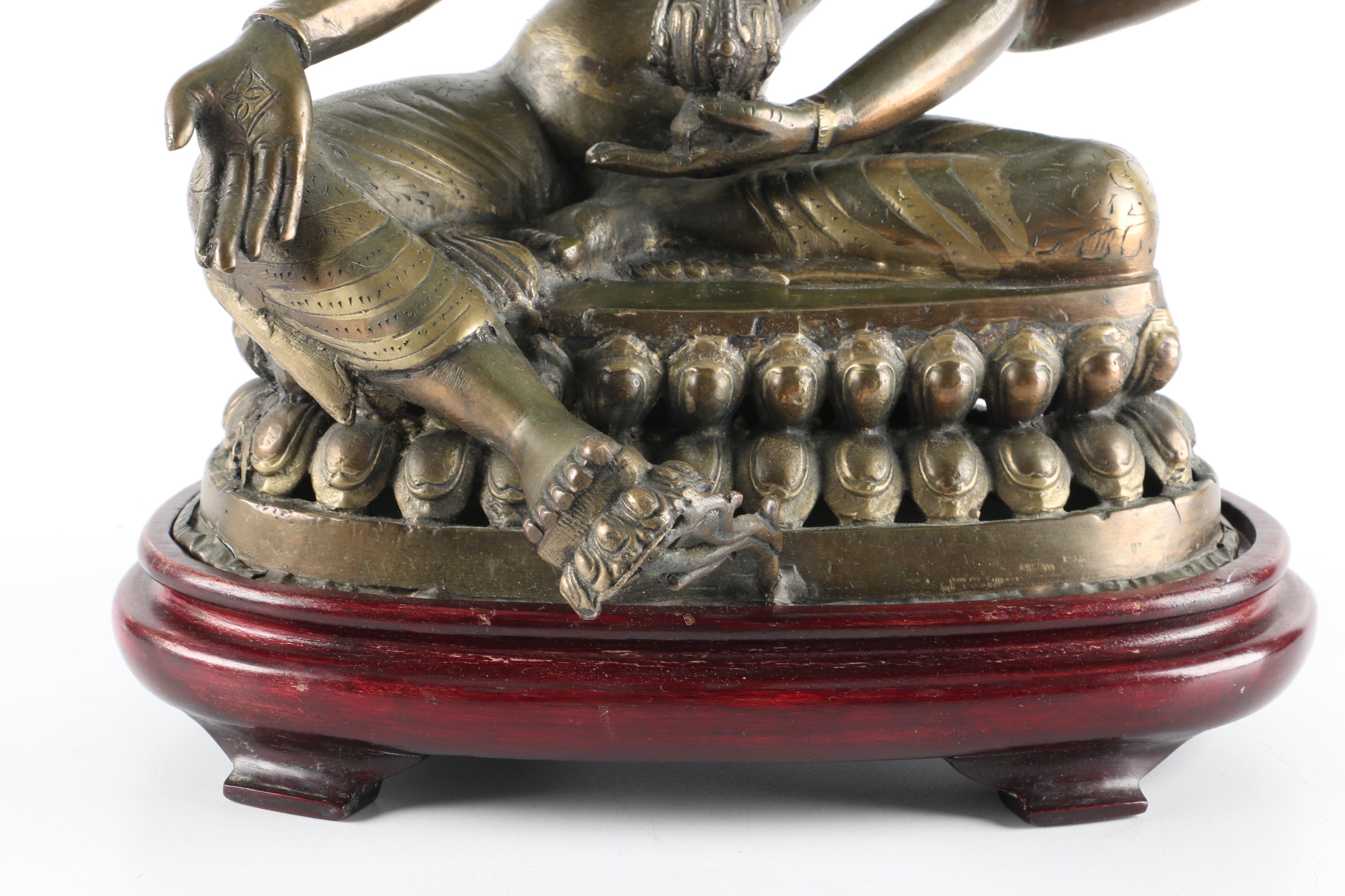 Nepali Style Bronze Sculpture of the Bodhisattva Vasudhara