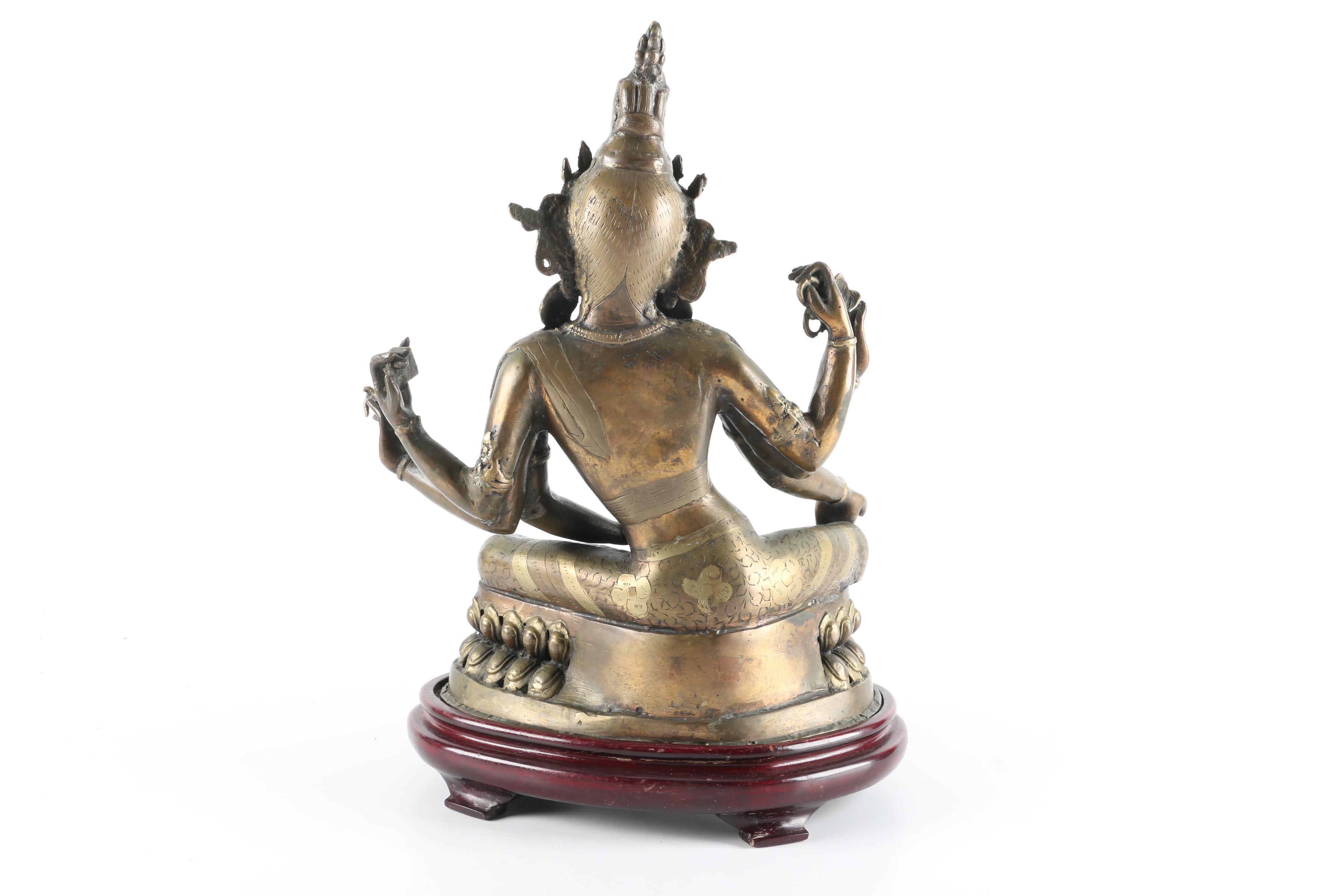 Nepali Style Bronze Sculpture of the Bodhisattva Vasudhara