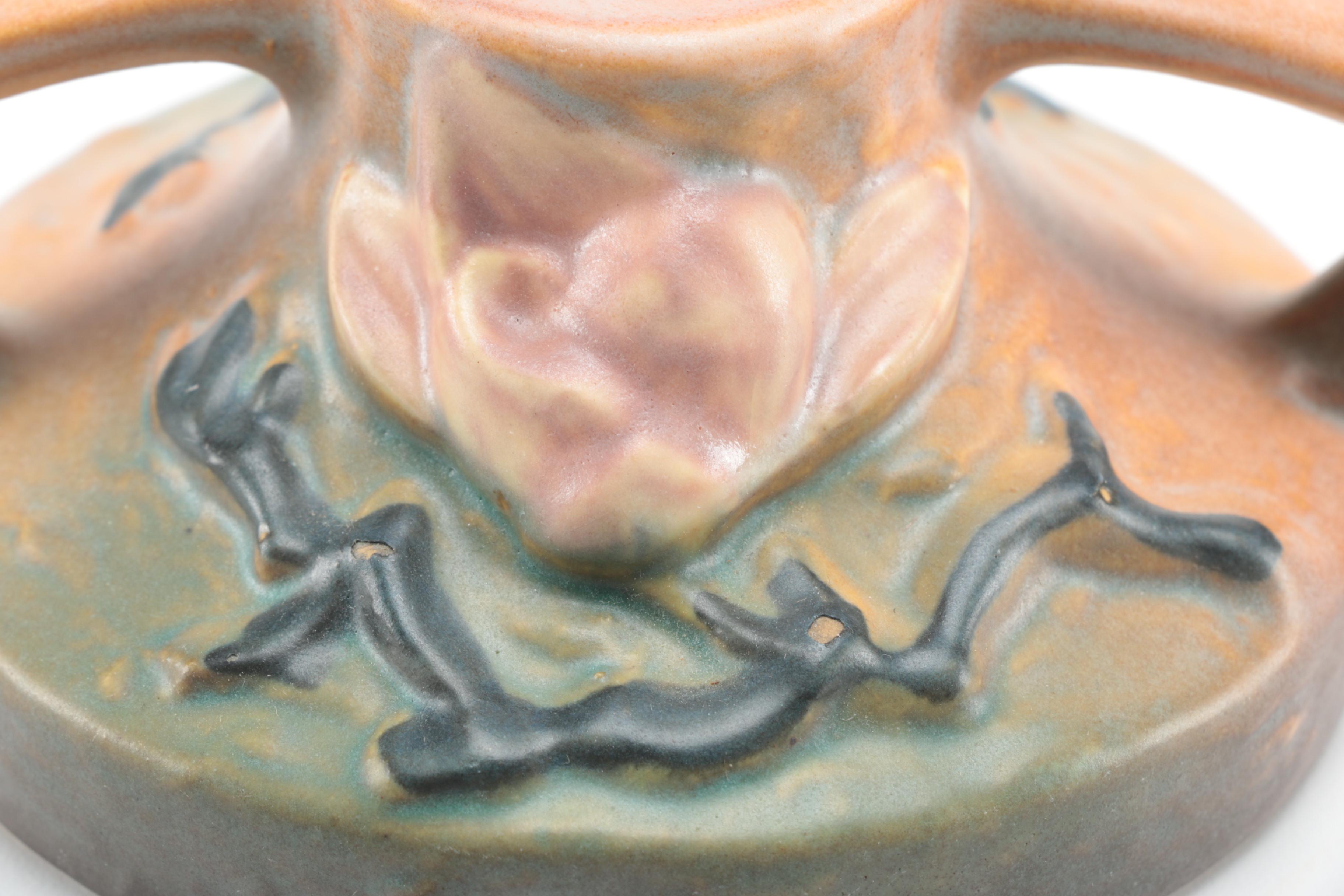 Roseville Art Pottery "Magnolia" Candlesticks Circa 1940-1954