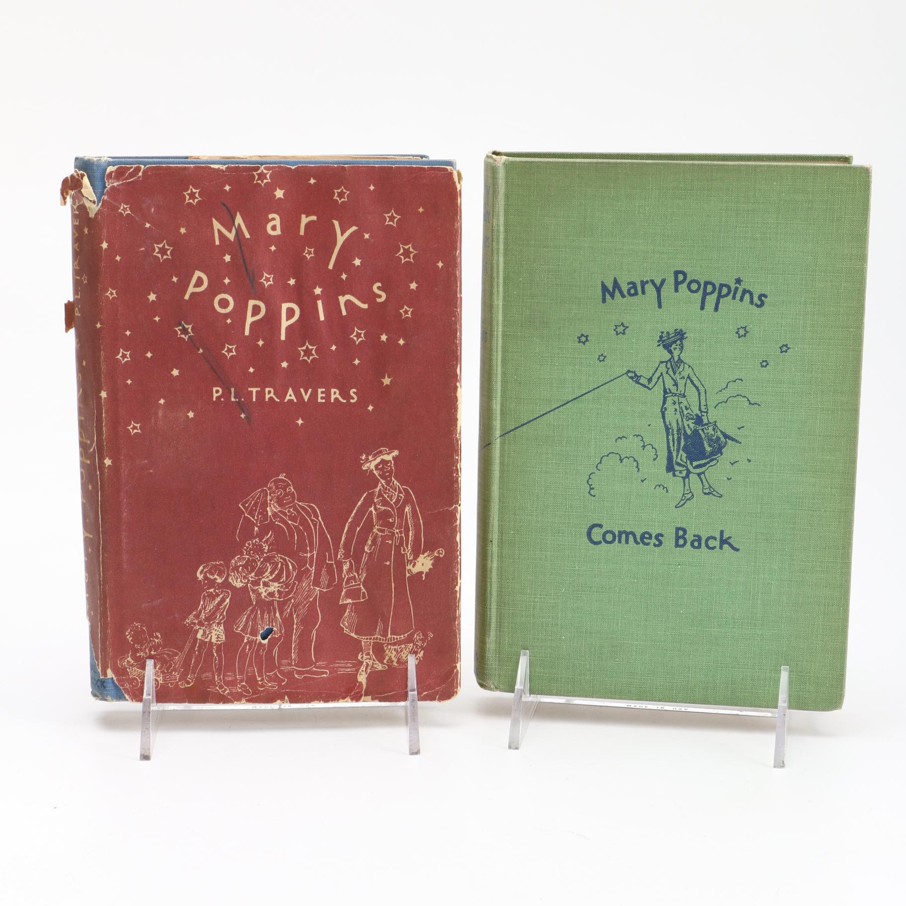 First American Editions "Mary Poppins" with Dust Jacket and "Mary Poppins Comes Back" by P.L. Travers