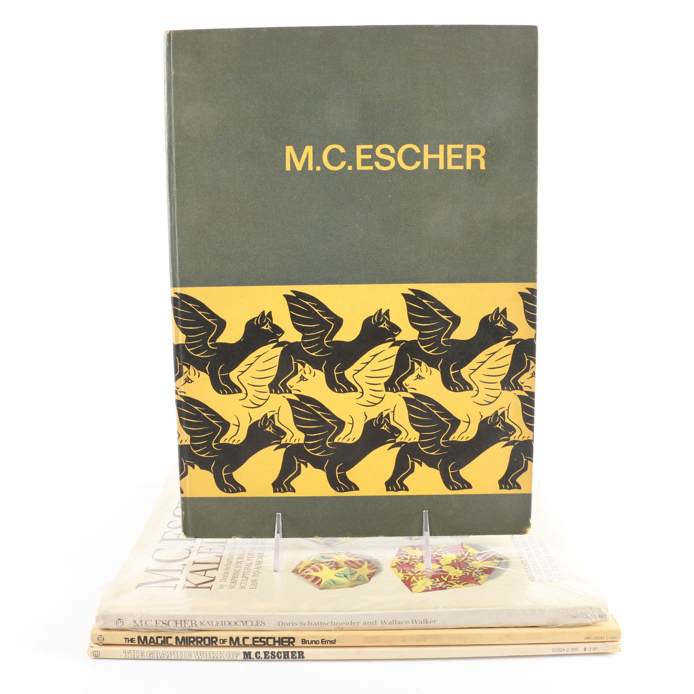 Collection of M.C. Escher Books including "Grafiek En Tekeningen"