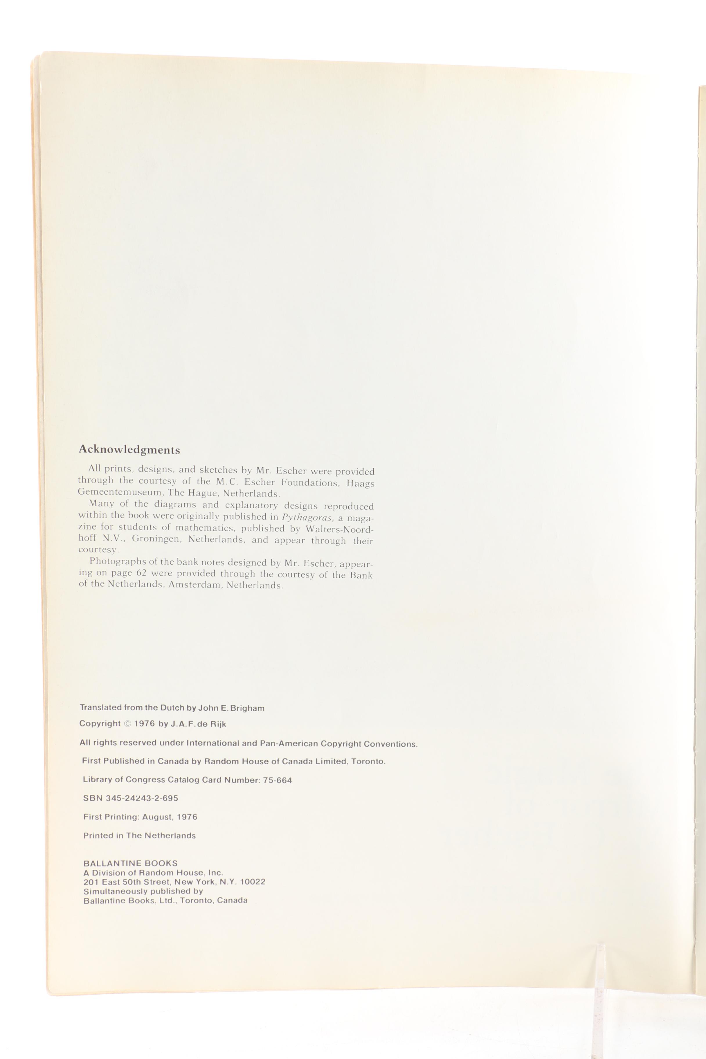 Collection of M.C. Escher Books including "Grafiek En Tekeningen"