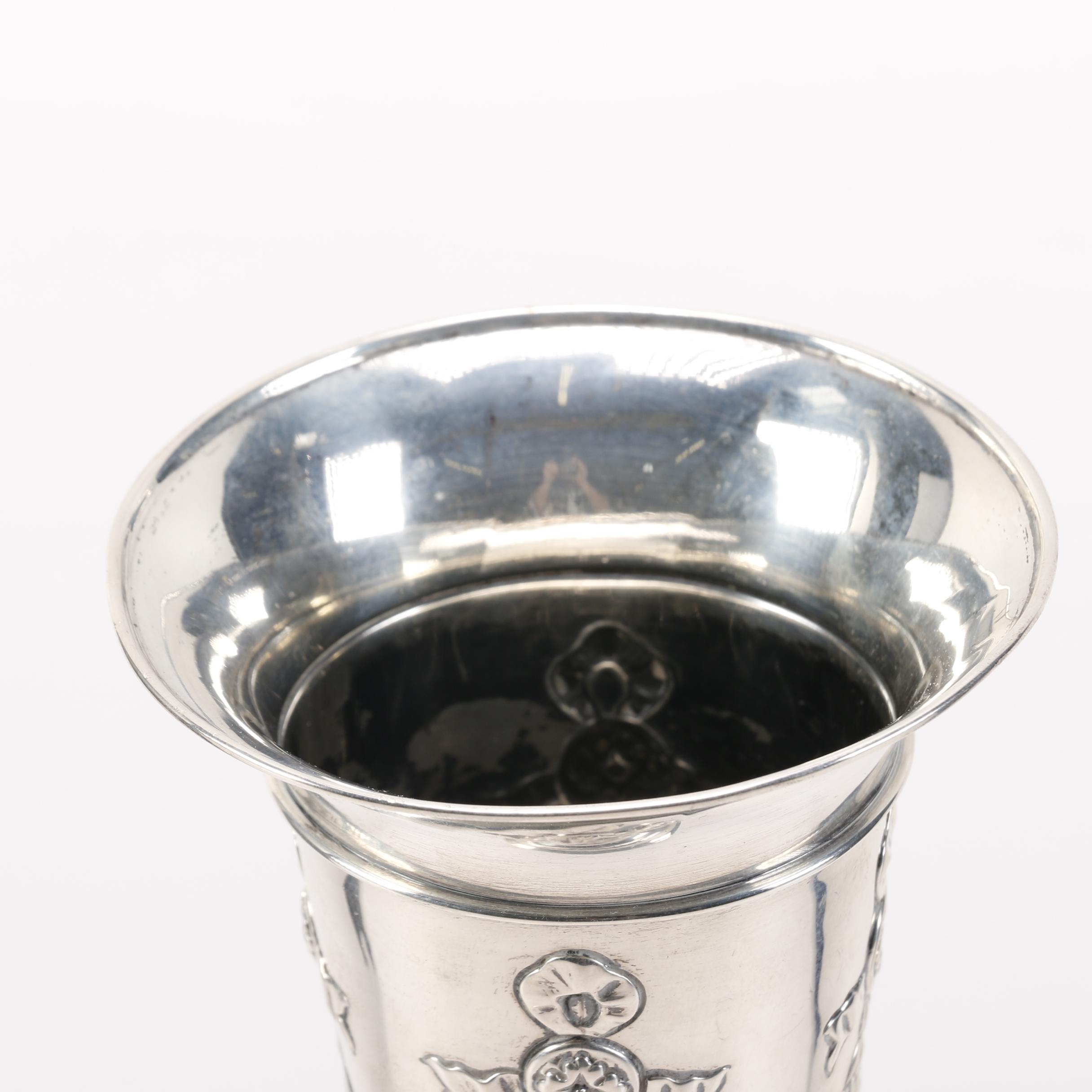 Black, Star & Frost Sterling Silver Vase
