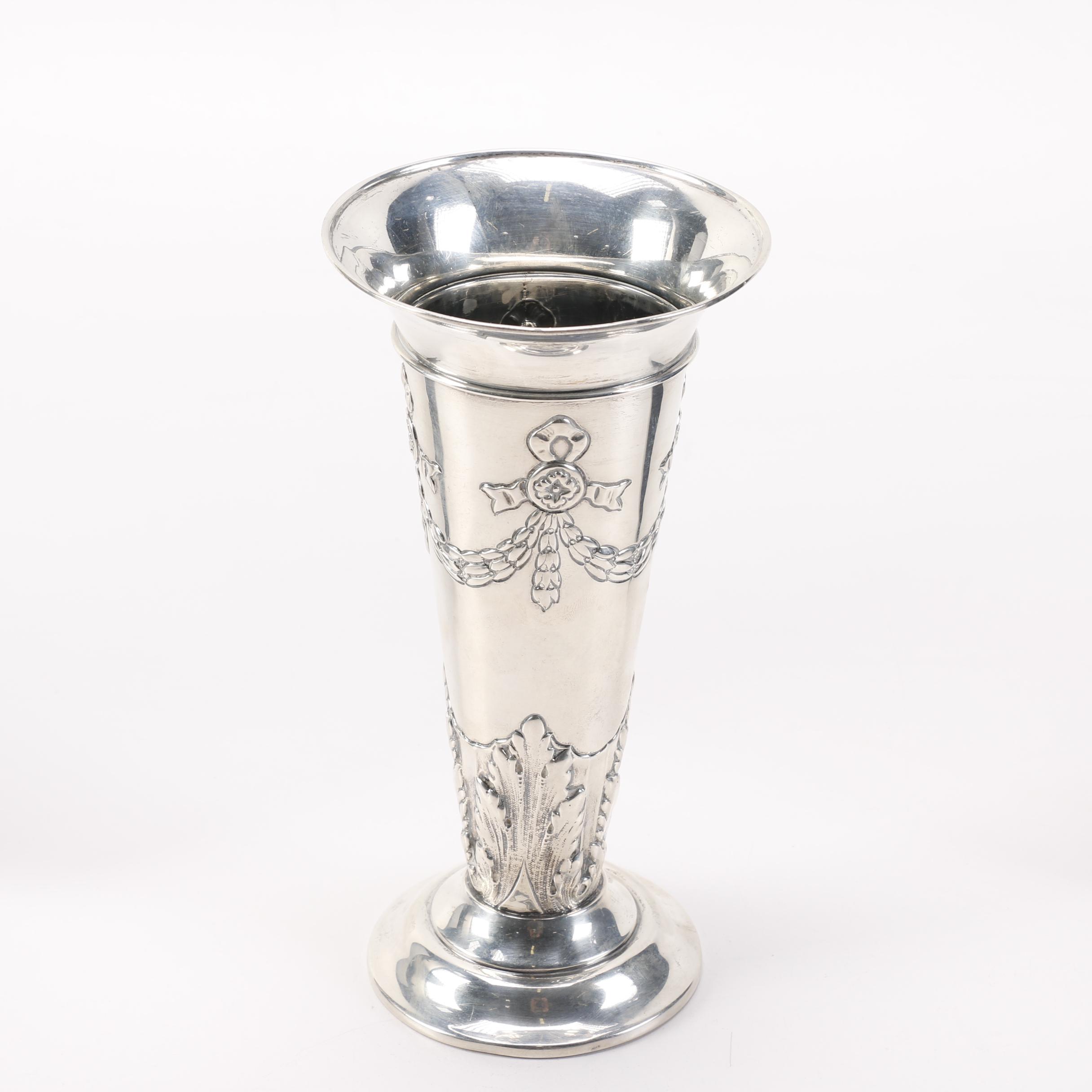 Black, Star & Frost Sterling Silver Vase