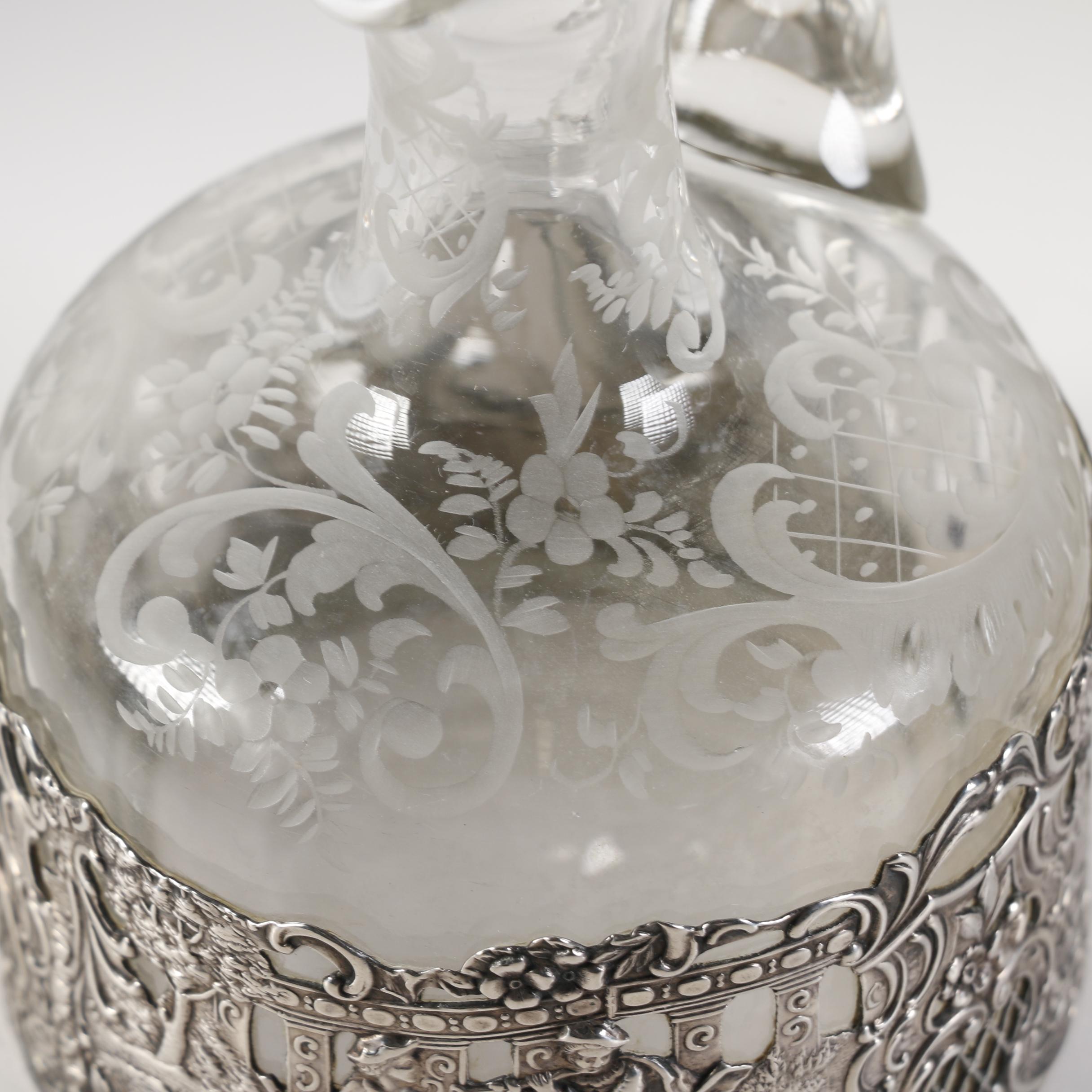Hanau 800 Silver Overlay Vinegar Cruet