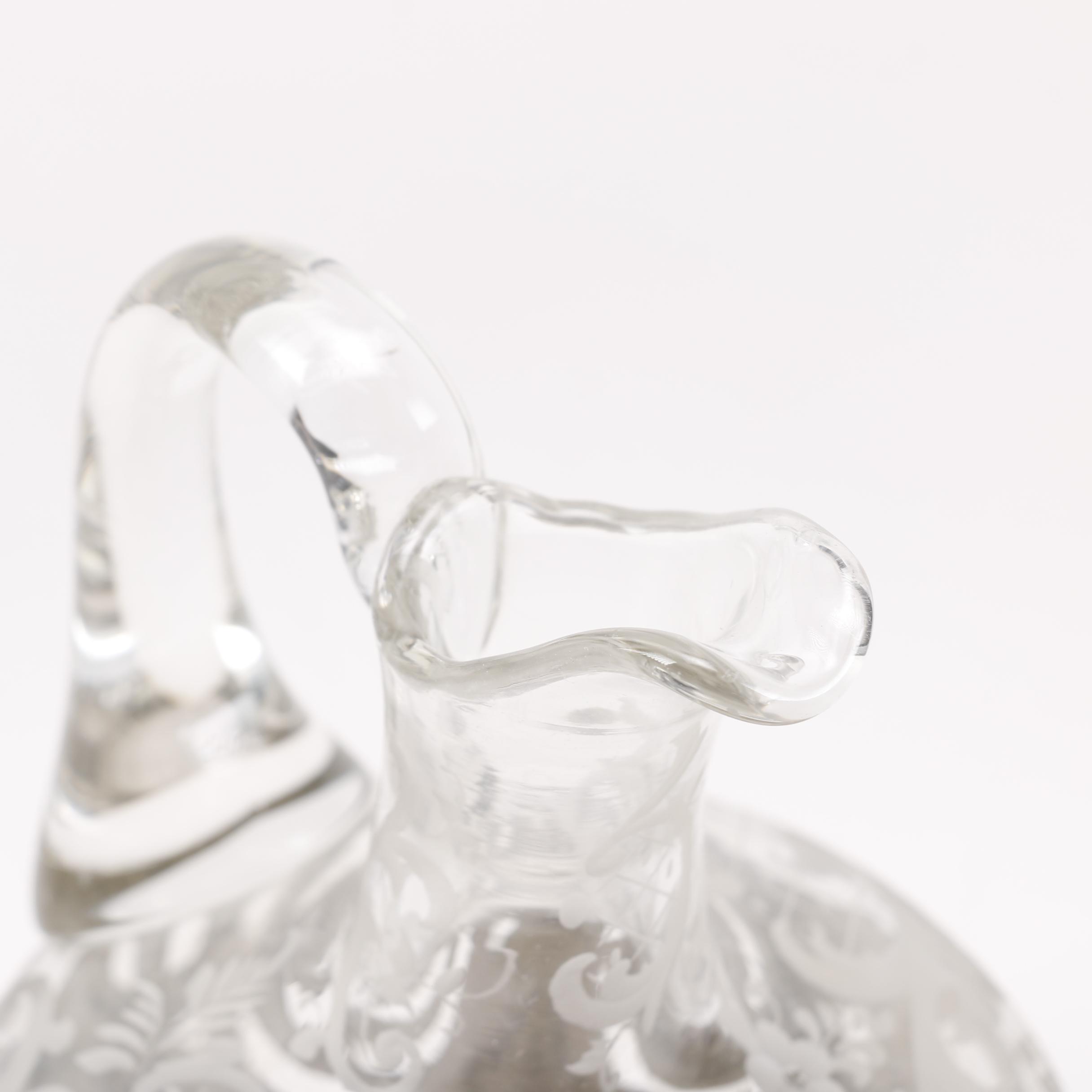 Hanau 800 Silver Overlay Vinegar Cruet