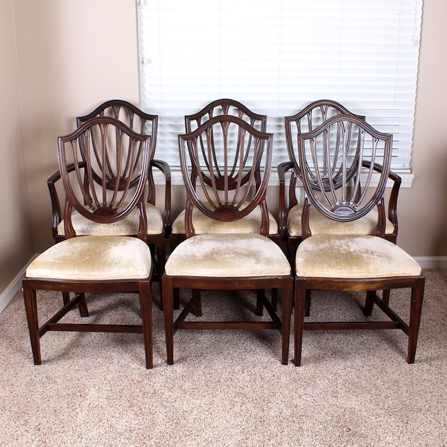Hepplewhite Style Shield Back Dining Chairs by Ethan Allen