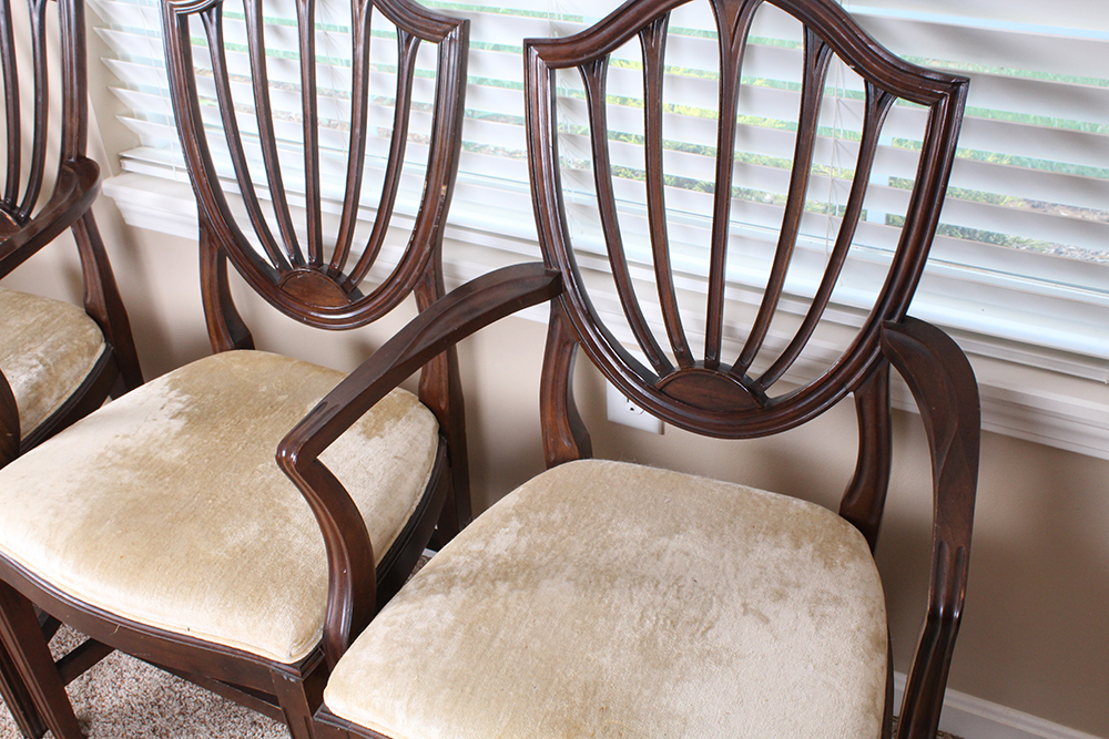 Hepplewhite Style Shield Back Dining Chairs by Ethan Allen
