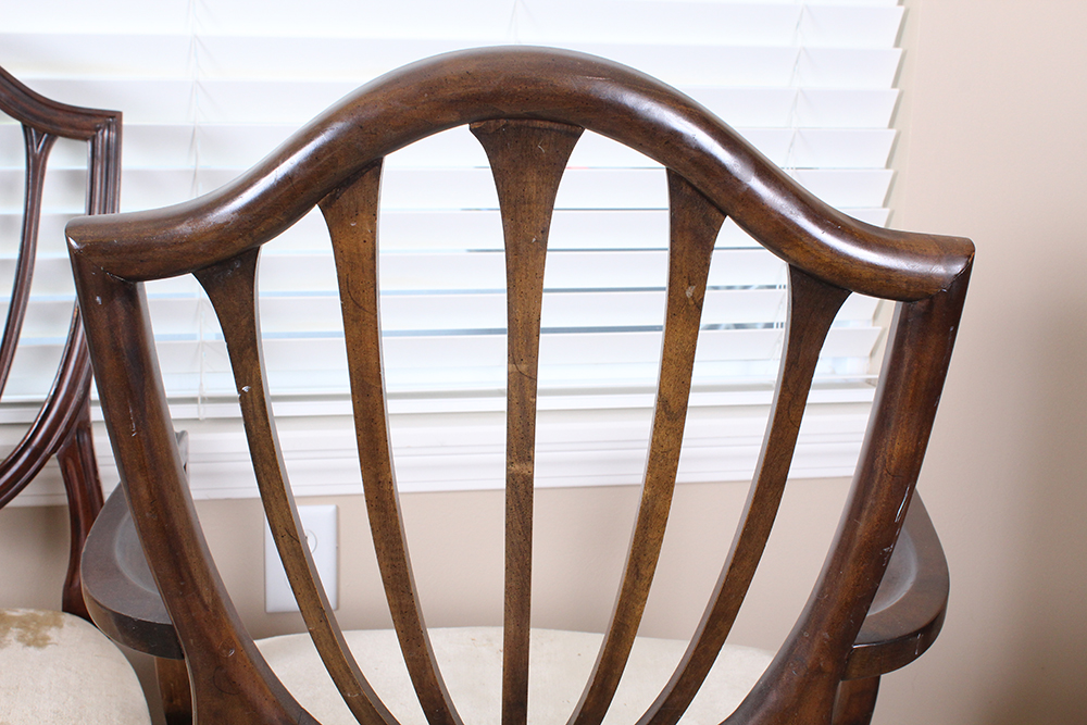 Hepplewhite Style Shield Back Dining Chairs by Ethan Allen