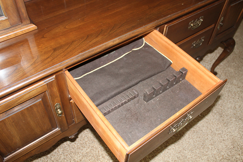 Queen Anne Style Sideboard and China Cabinet by Ethan Allen