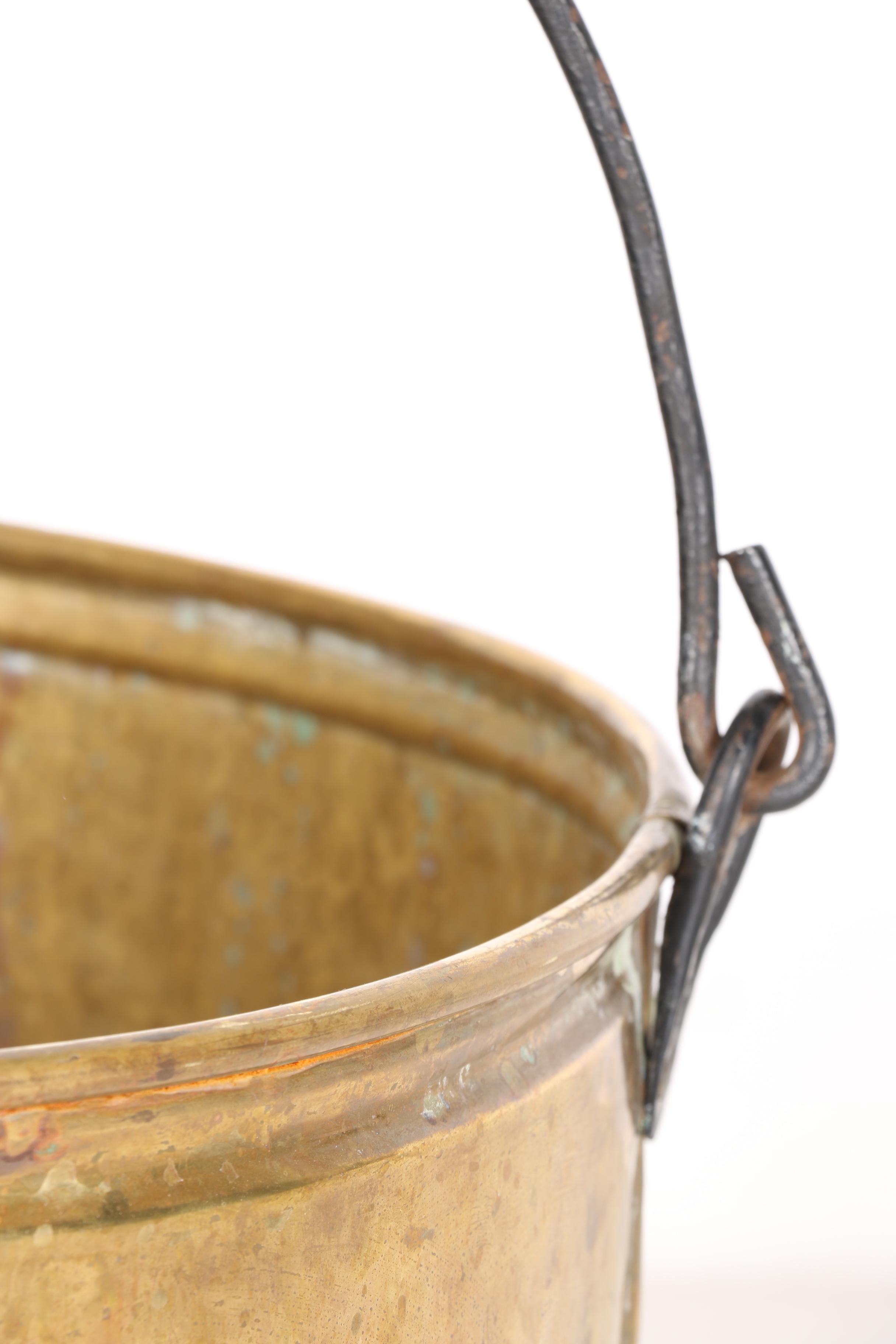 Hammered Brass Bucket