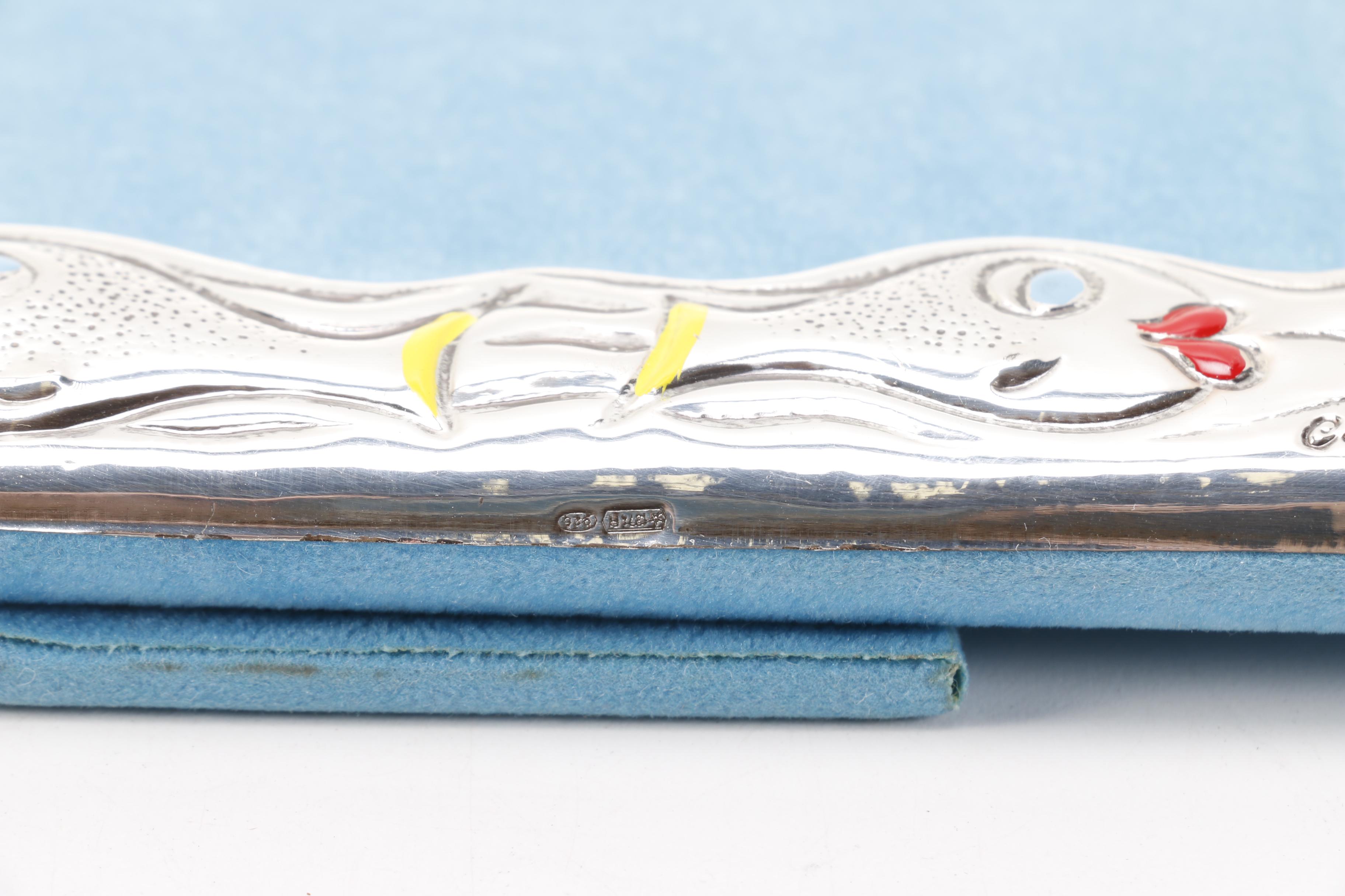 Sterling Silver Picture Frame With Decorative Fish