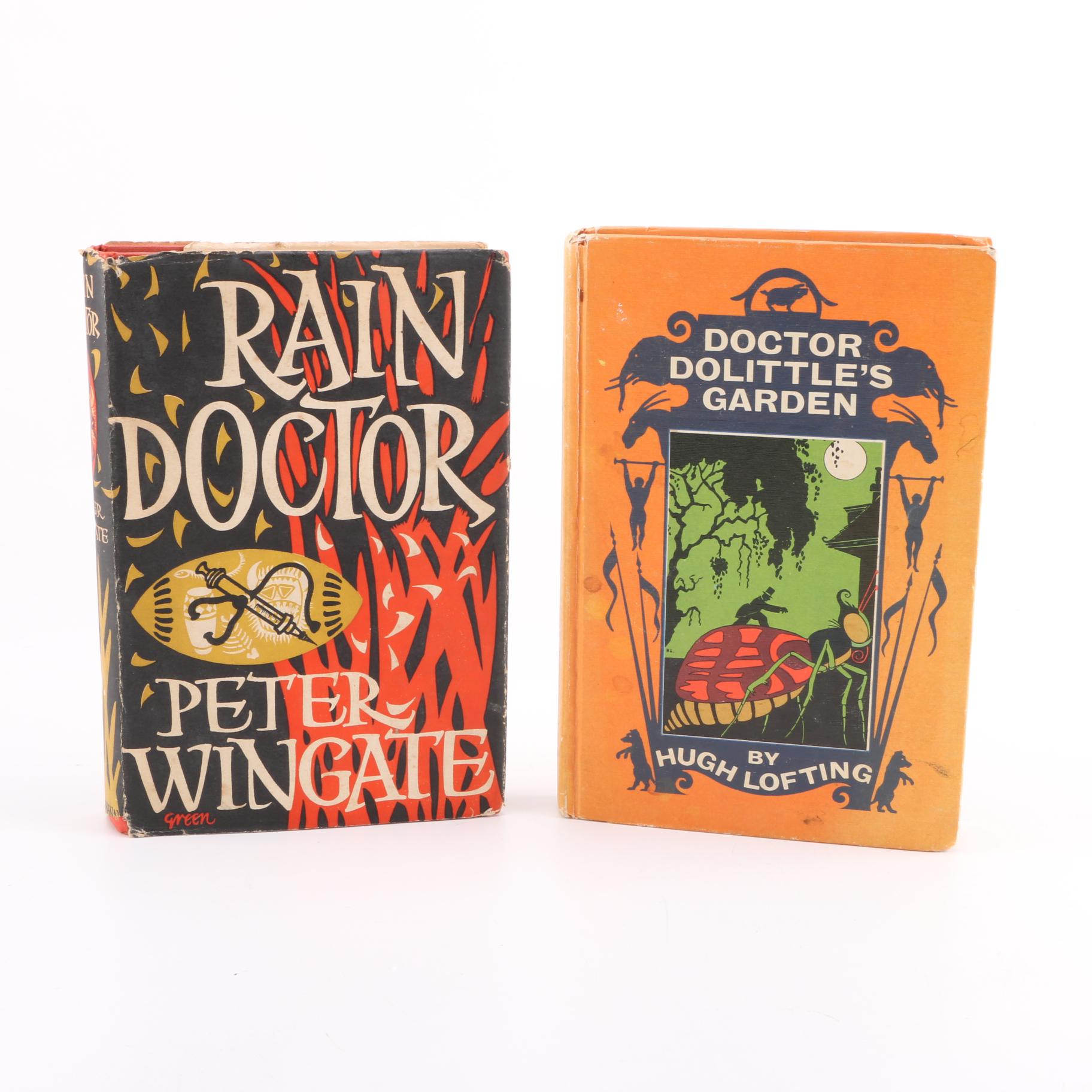 "Rain Doctor" by Peter Wingate and "Doctor Dolittle's Garden" by Hugh Lofting
