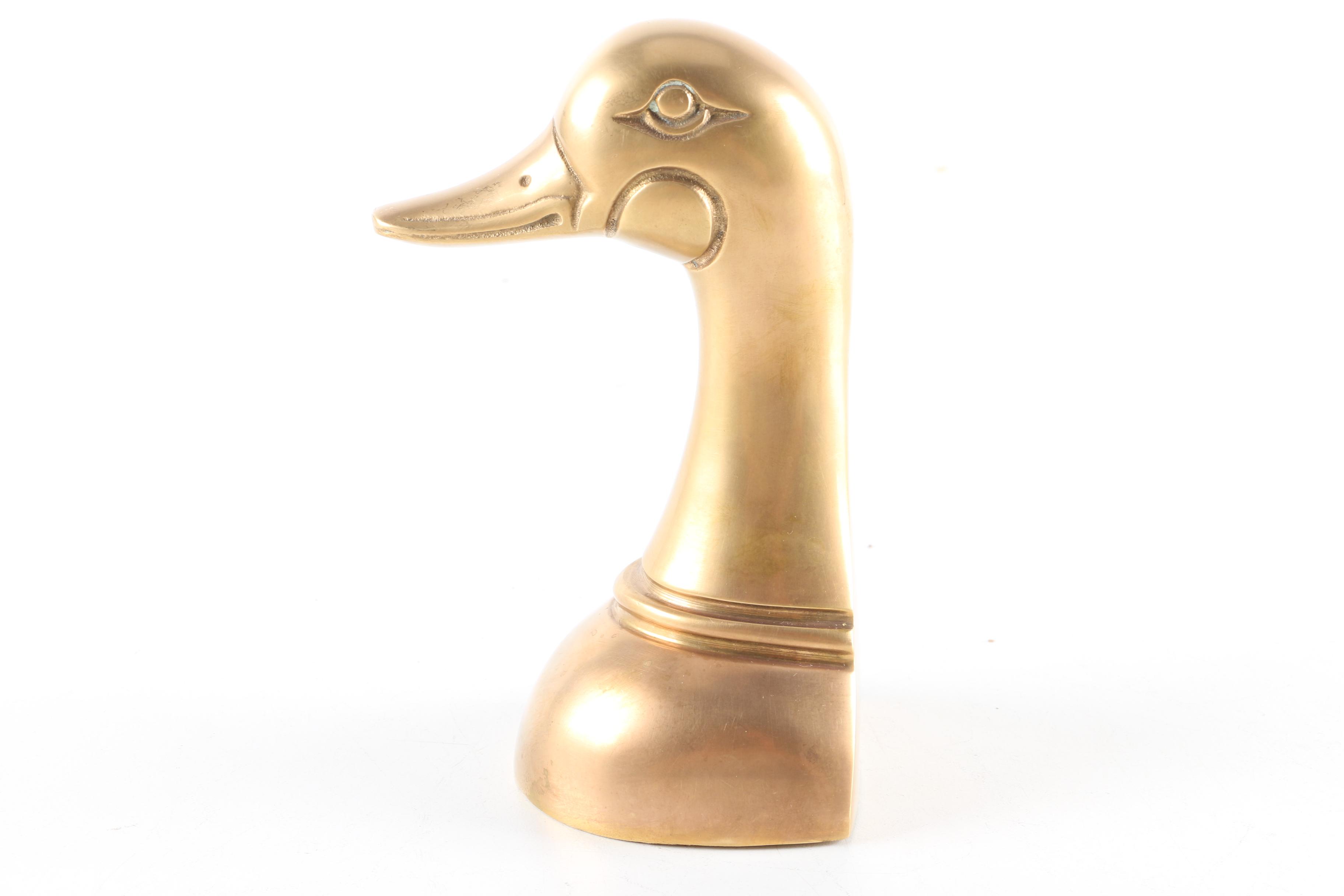 Brass Duck Bookends