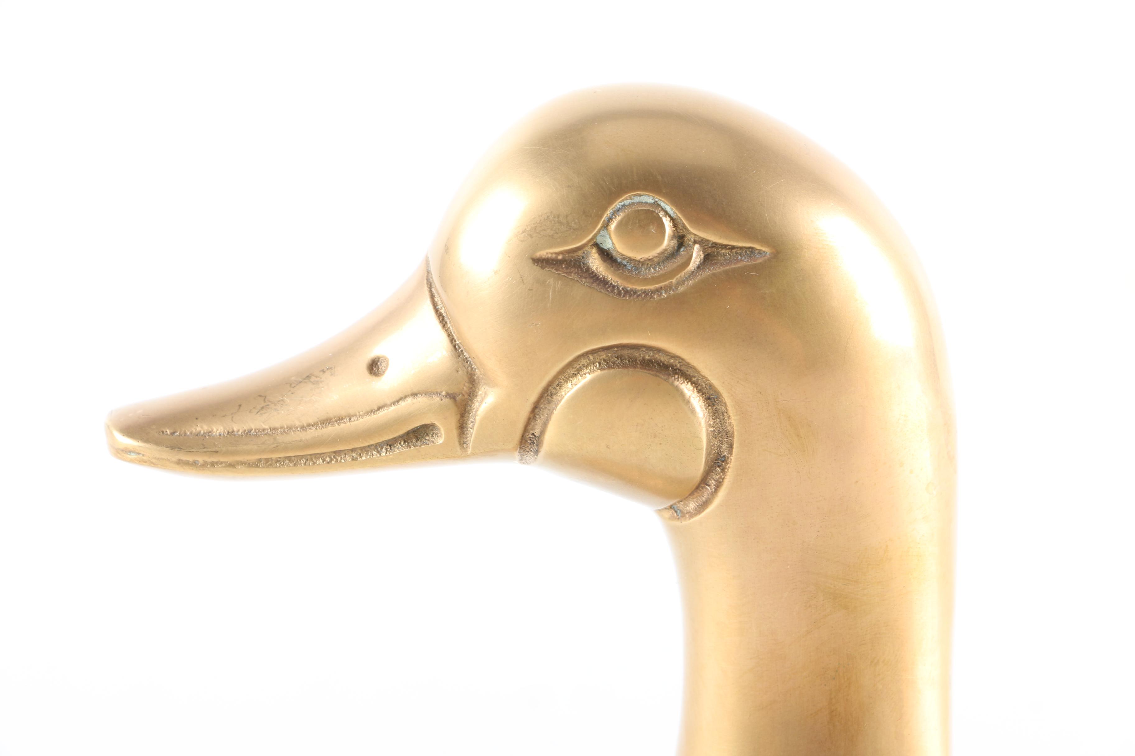 Brass Duck Bookends