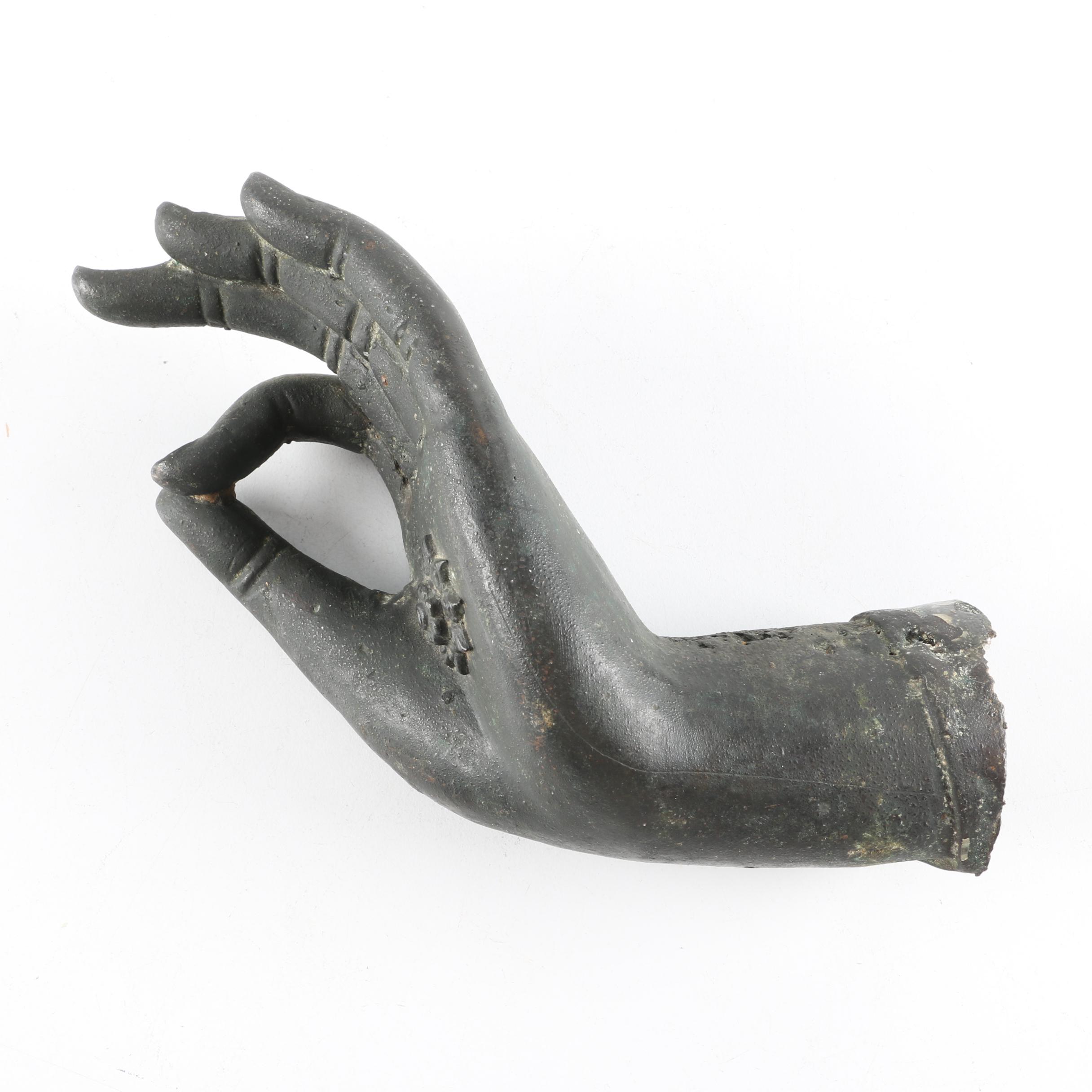 Thai Cast Iron Sculpture of a Hand