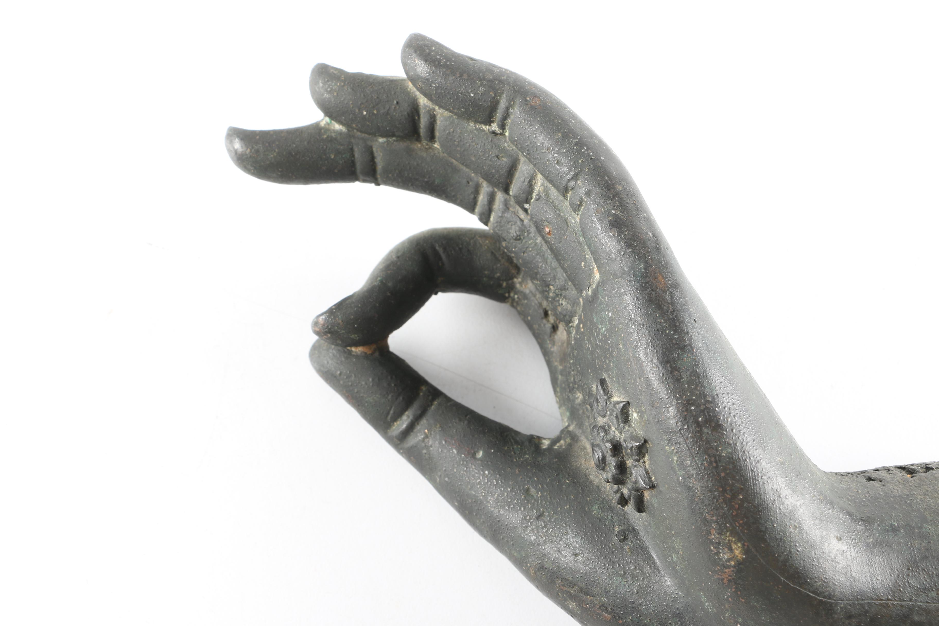Thai Cast Iron Sculpture of a Hand
