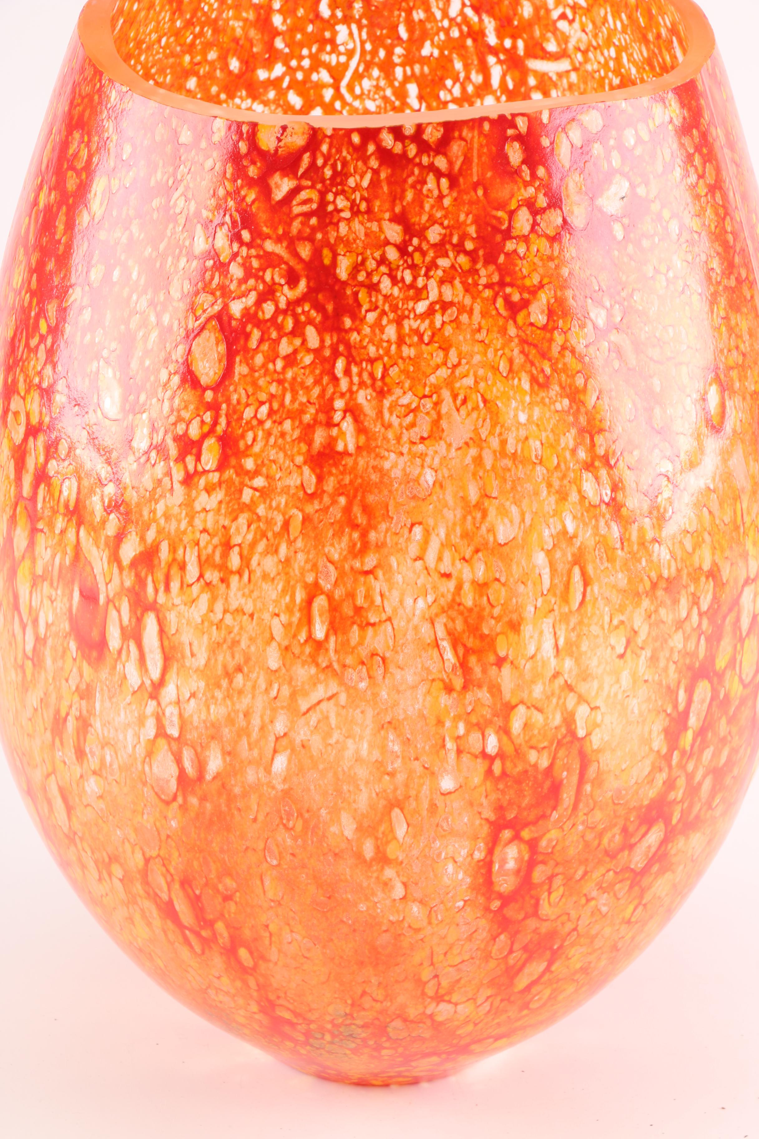 Signed Molded Glass Vase