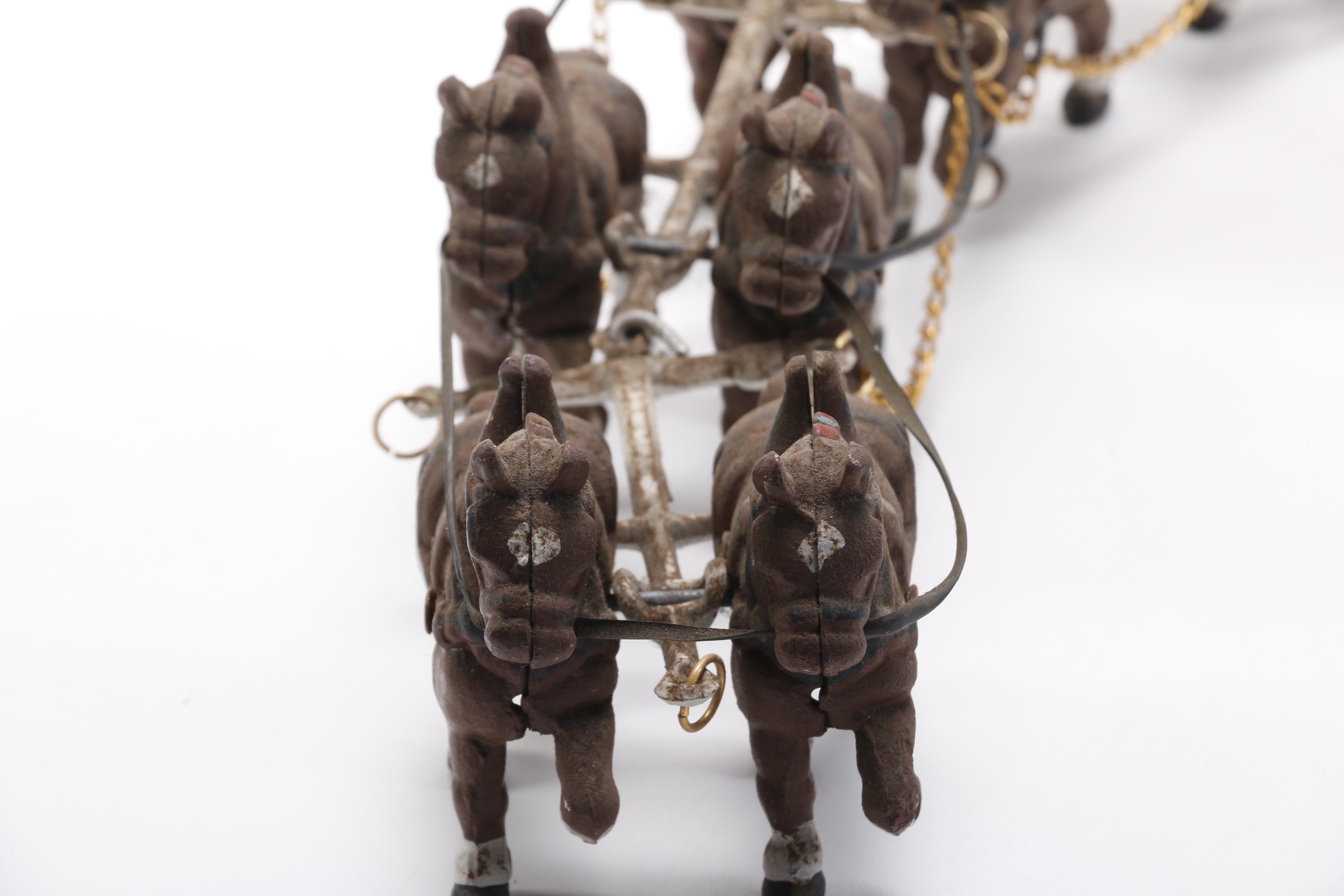 Vintage Toy Replica Cast Iron Beer Wagon