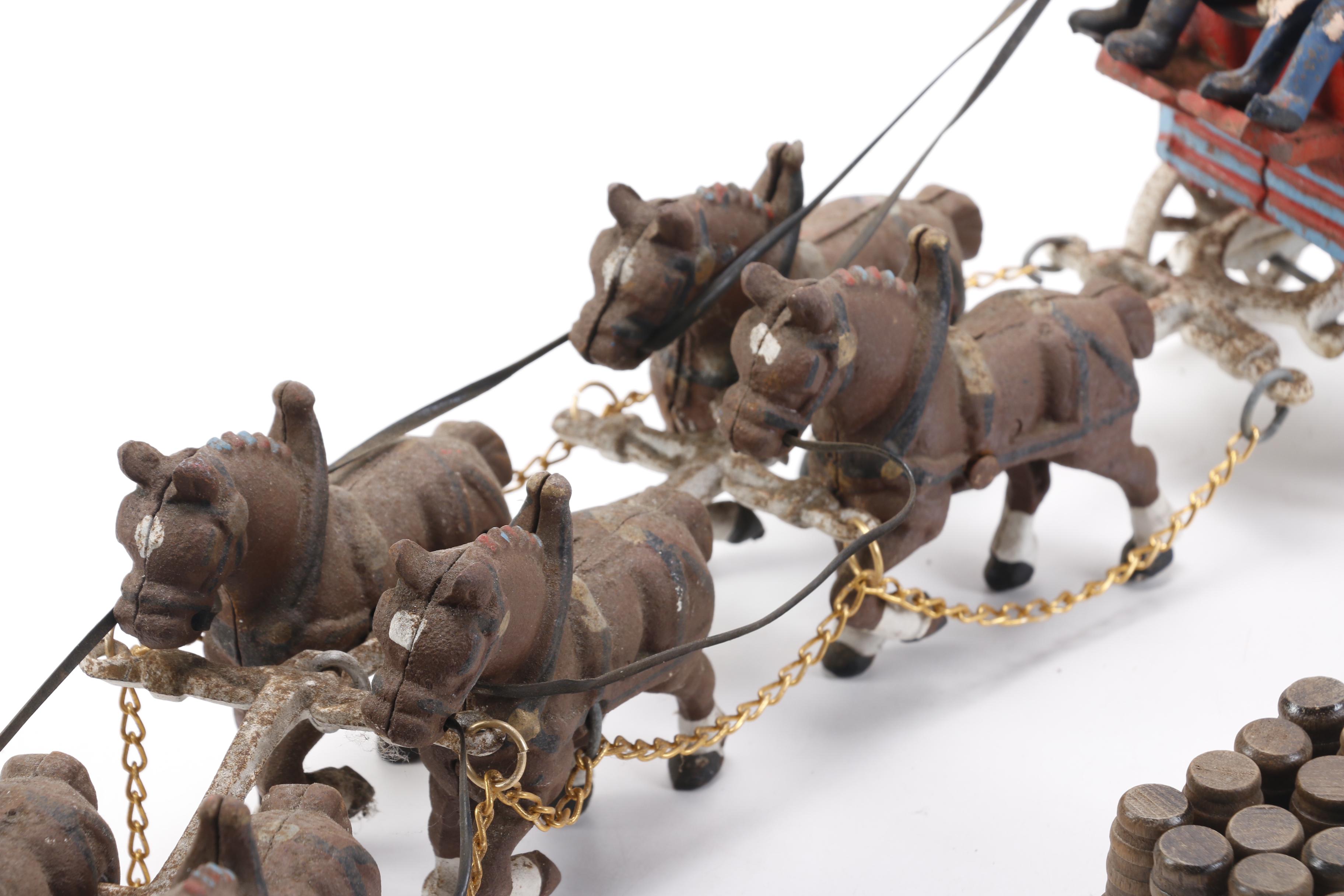 Vintage Toy Replica Cast Iron Beer Wagon